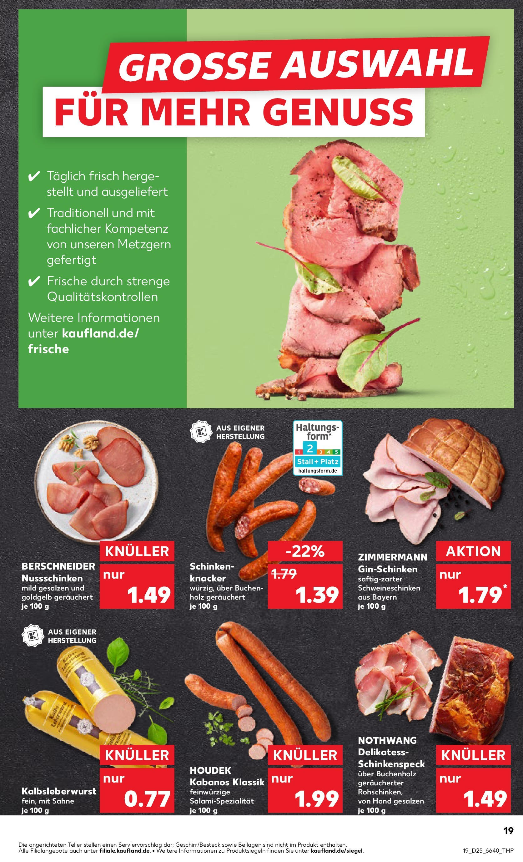Prospekt Kaufland ab 18.06.2025 » Angebote Online zum Blättern | Seite: 19 | Produkte: Salami, Schinken, Sahne