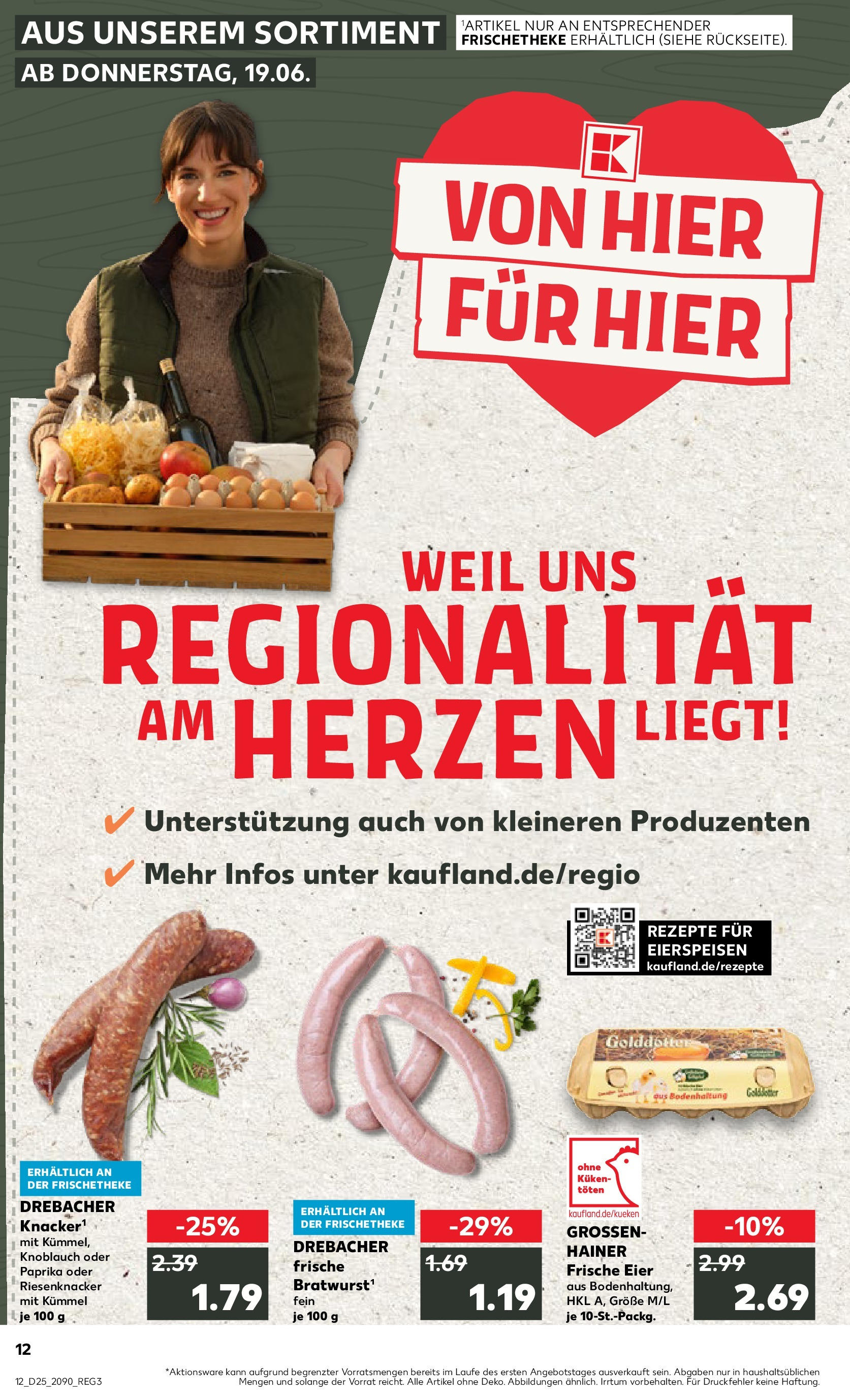 Prospekt Kaufland ab 18.06.2025 » Angebote Online zum Blättern | Seite: 12 | Produkte: Eier, Paprika, Knoblauch