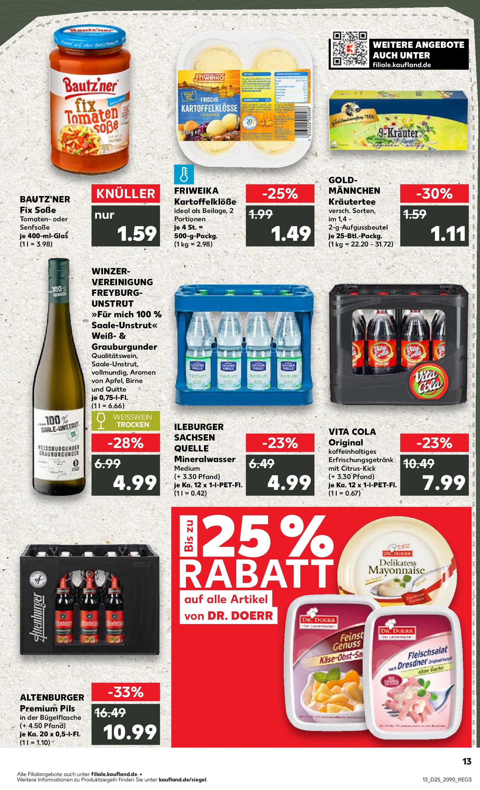 Prospekt Kaufland ab 18.06.2025 » Angebote Online zum Blättern | Seite: 13 | Produkte: Cola, Mayonnaise, Soße, Birne