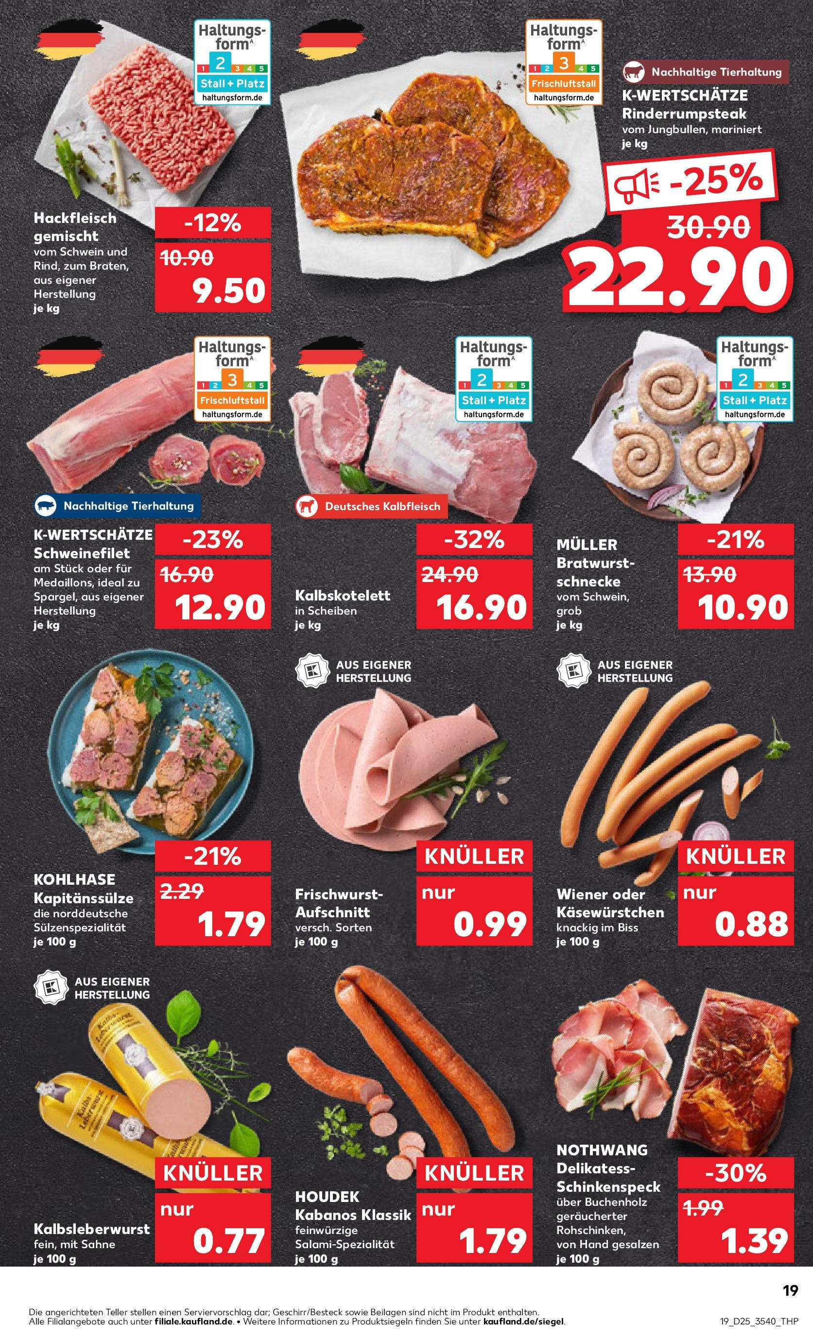 Prospekt Kaufland ab 18.06.2025 » Angebote Online zum Blättern | Seite: 19 | Produkte: Bratwurst, Schweinefilet, Salami, Steak