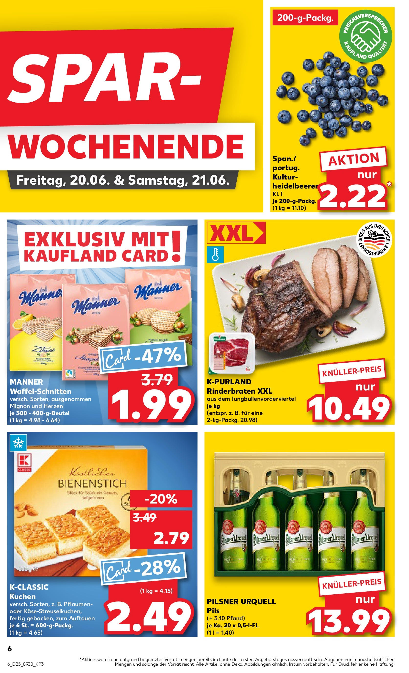 Prospekt Kaufland ab 18.06.2025 » Angebote Online zum Blättern | Seite: 6 | Produkte: Rinderbraten, Pflaumen, Pils, Kuchen