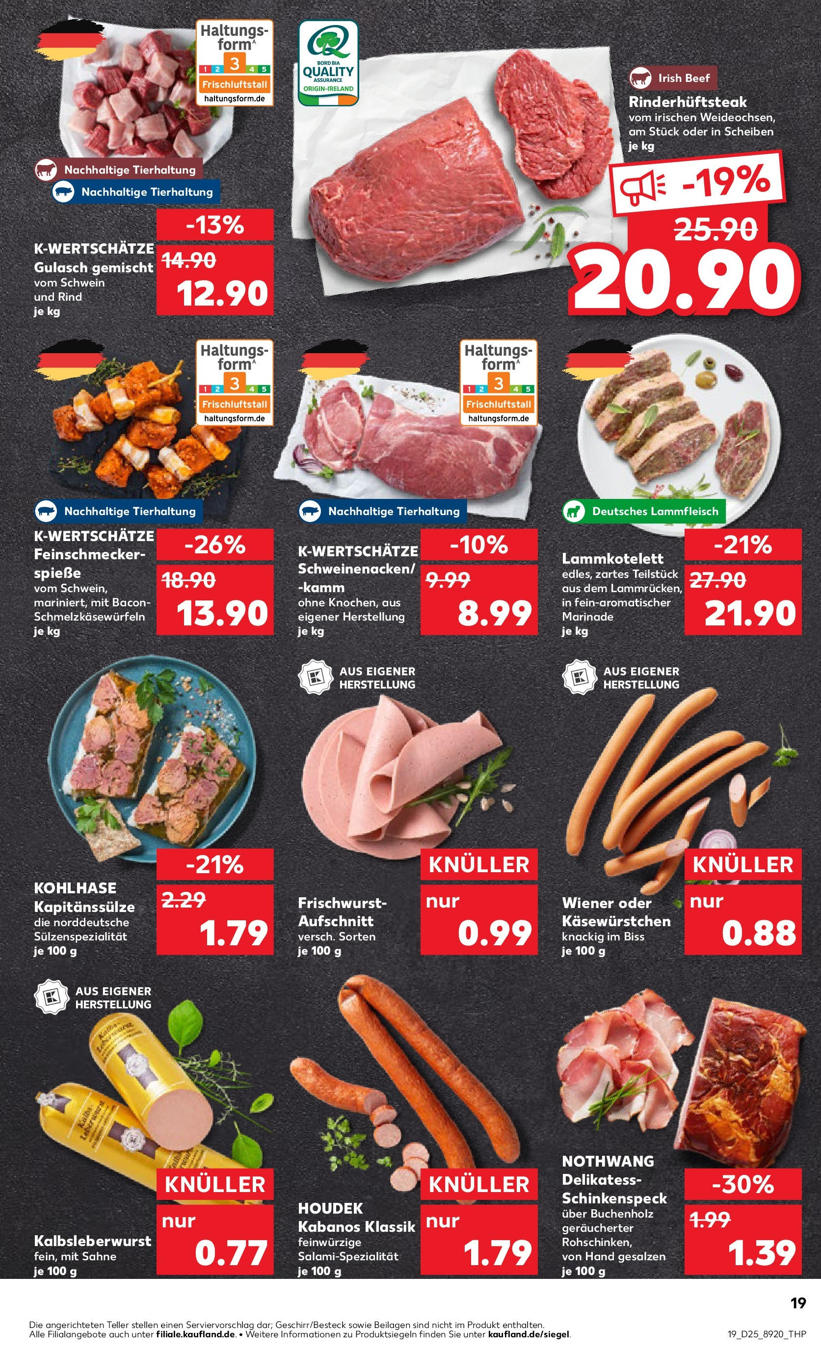 Prospekt Kaufland ab 18.06.2025 » Angebote Online zum Blättern | Seite: 19 | Produkte: Spieße, Gulasch, Steak, Sahne