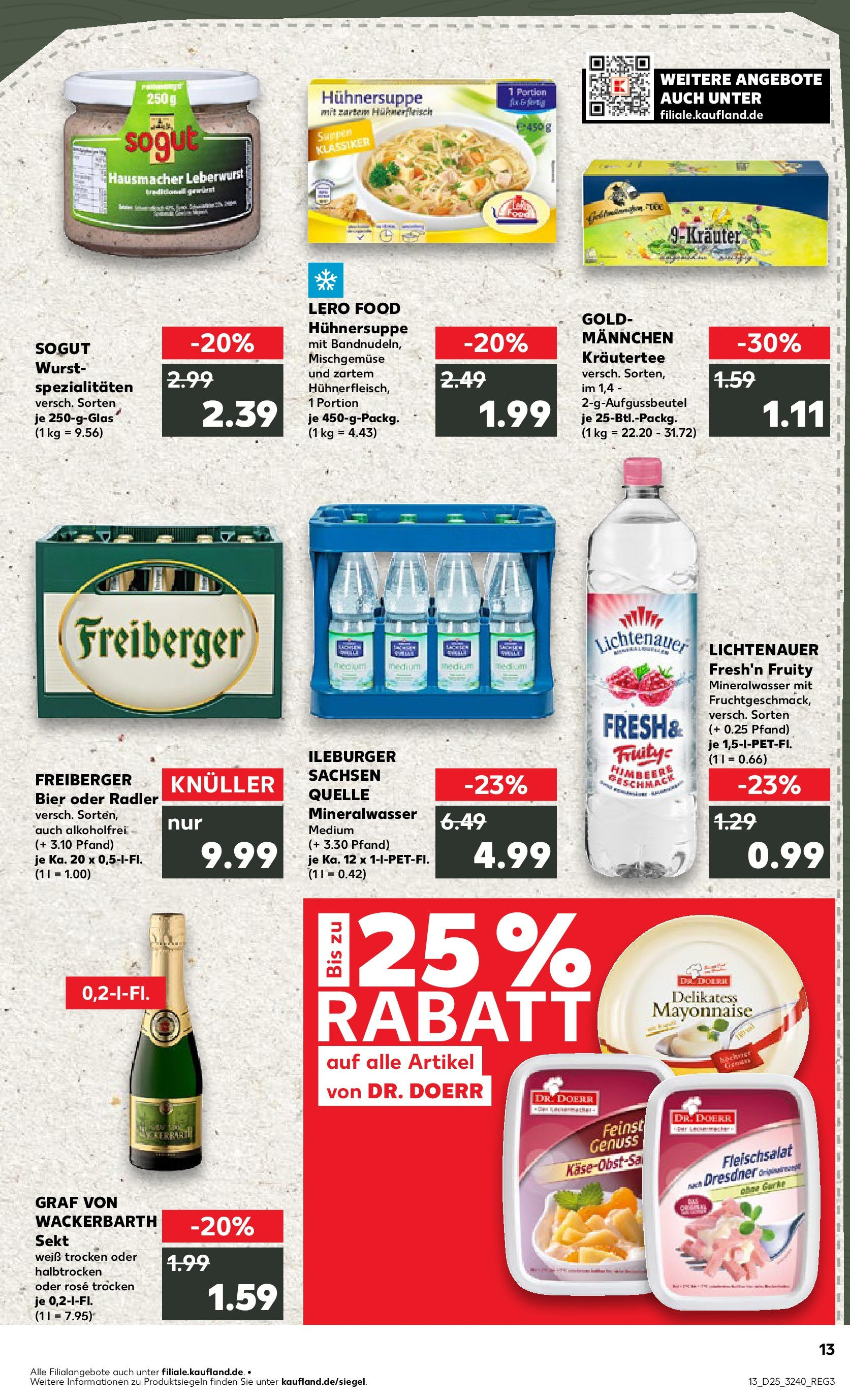 Prospekt Kaufland ab 18.06.2025 » Angebote Online zum Blättern | Seite: 13 | Produkte: Bier, Sekt, Himbeere, Hühnerfleisch