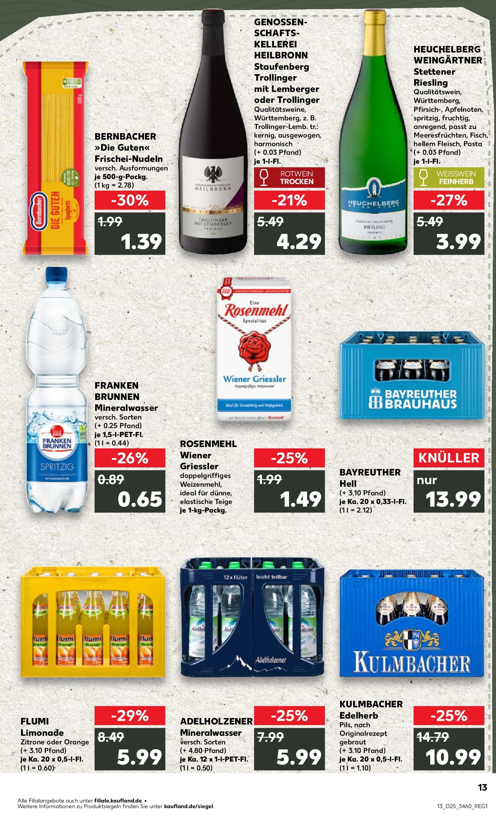 Prospekt Kaufland ab 18.06.2025 » Angebote Online zum Blättern | Seite: 2 | Produkte: Bayreuther hell, Adelholzener, Mineralwasser, Pasta