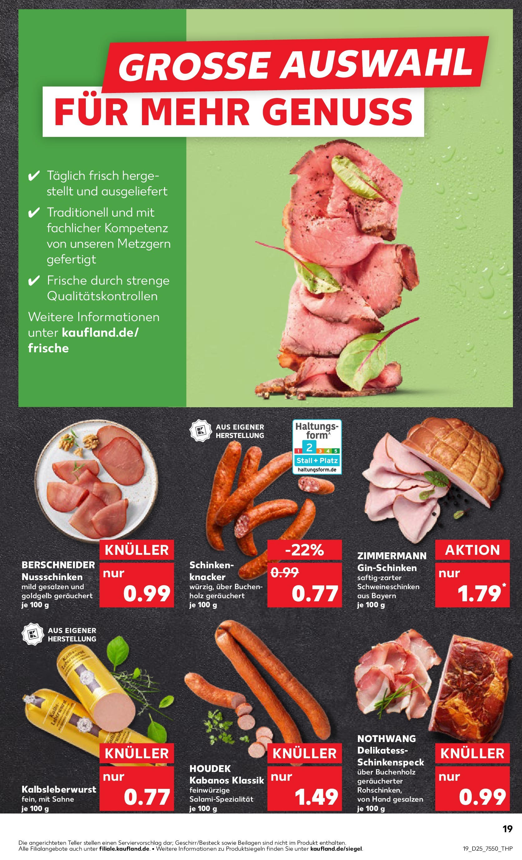 Prospekt Kaufland ab 18.06.2025 » Angebote Online zum Blättern | Seite: 19 | Produkte: Schinken, Sahne