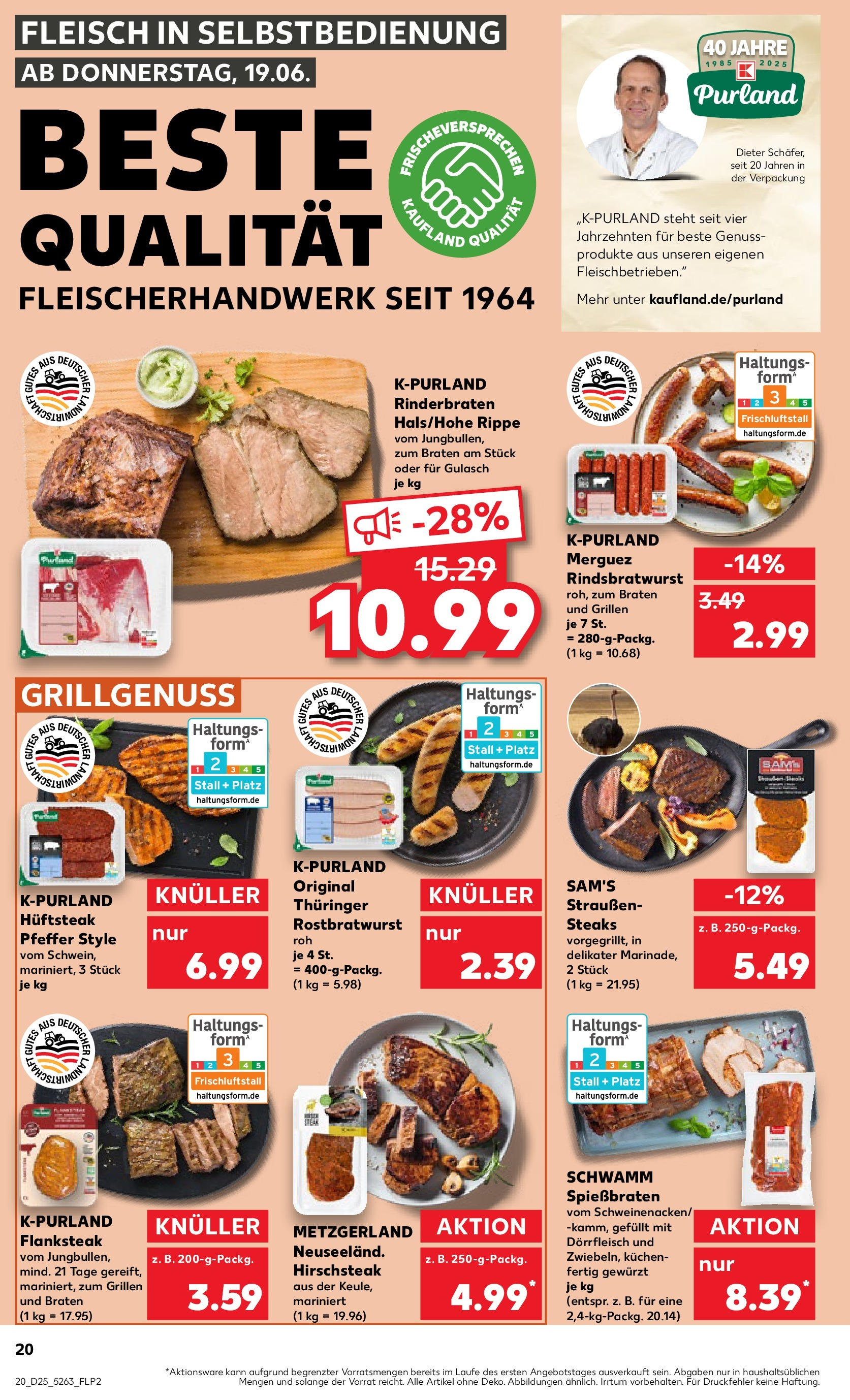 Prospekt Kaufland ab 18.06.2025 » Angebote Online zum Blättern | Seite: 20 | Produkte: Rinderbraten, Pfeffer, Kuchen, Fleisch