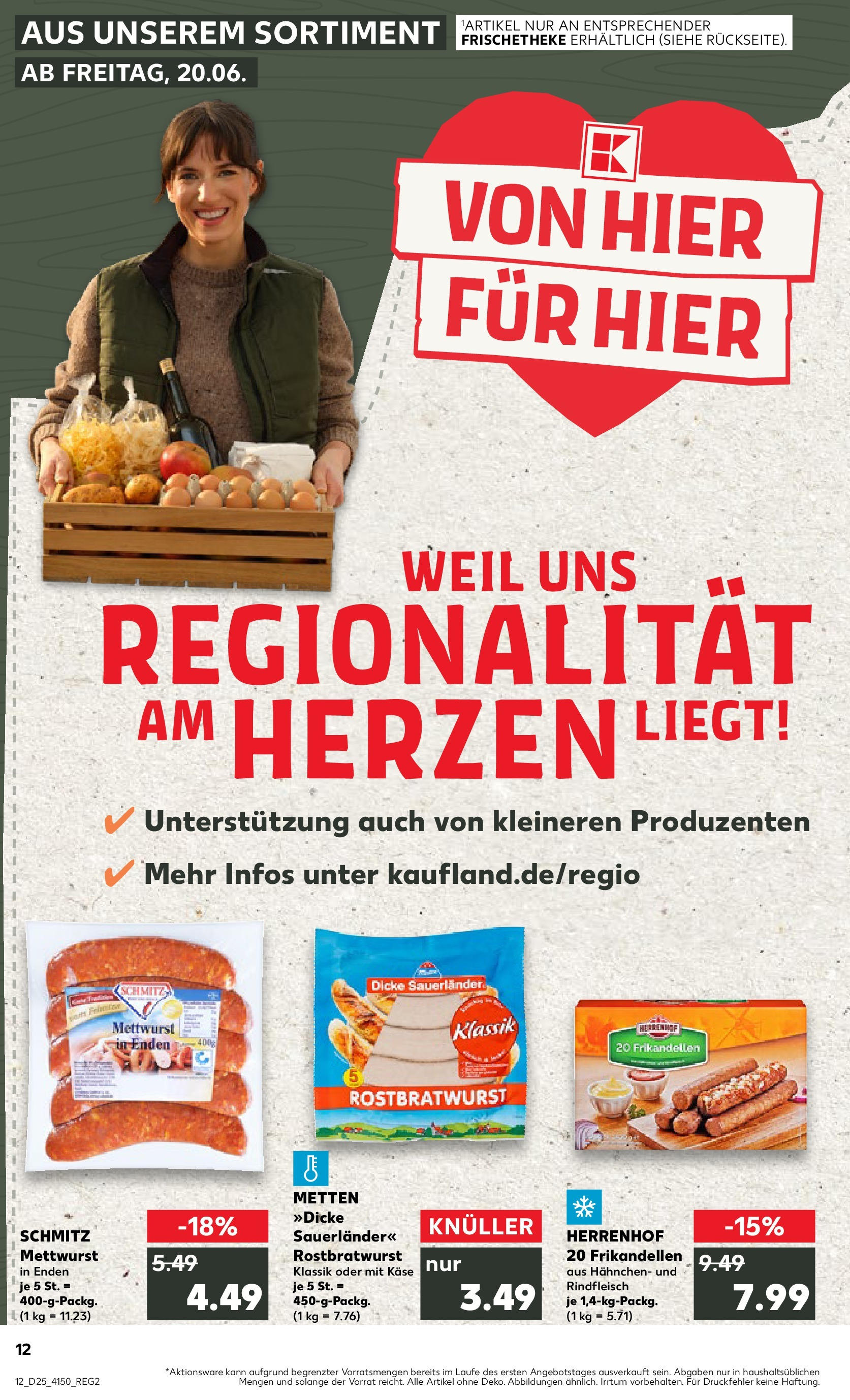 Prospekt Kaufland ab 18.06.2025 » Angebote Online zum Blättern | Seite: 12 | Produkte: Hahnchen, Käse, Rindfleisch