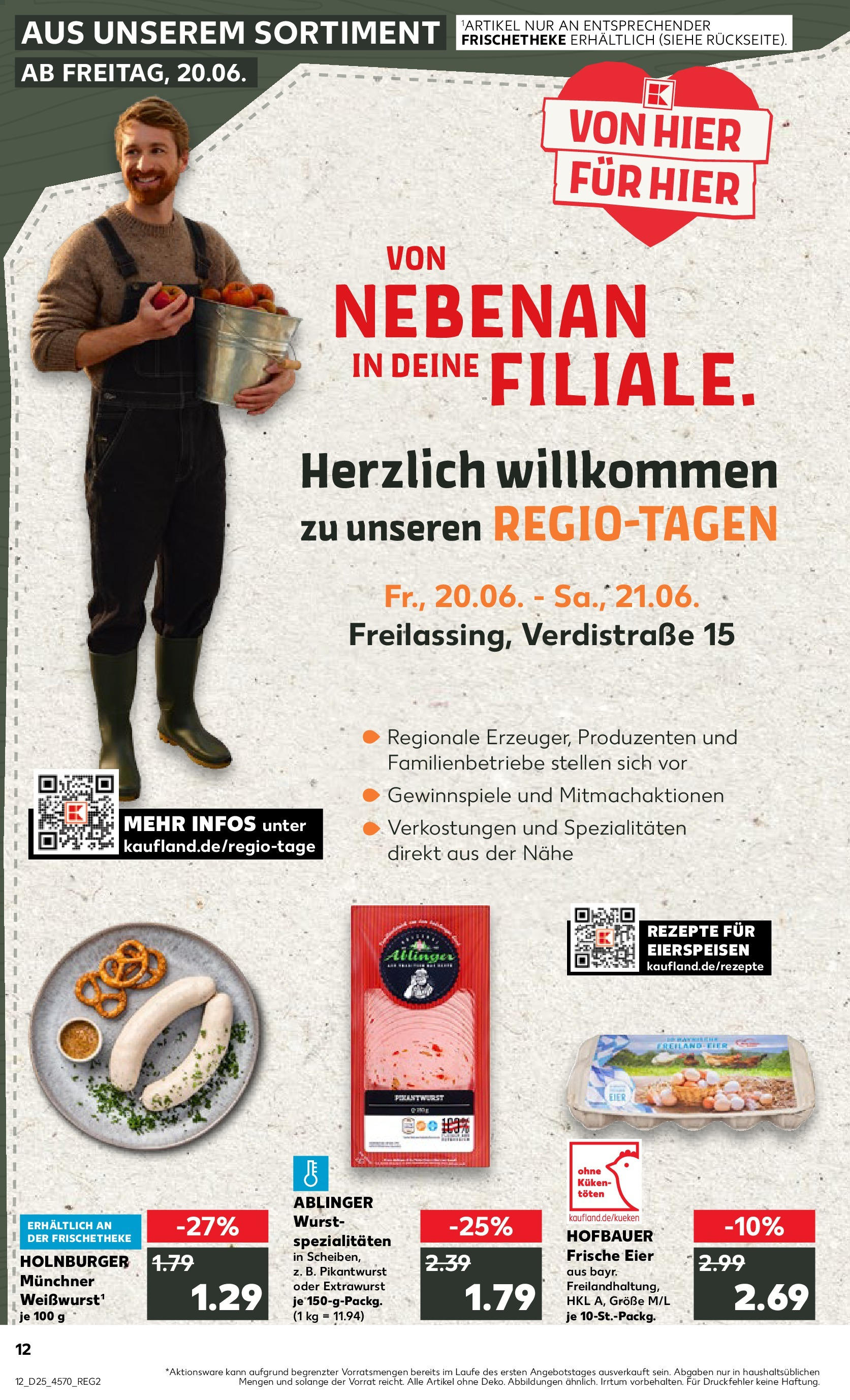 Prospekt Kaufland ab 18.06.2025 » Angebote Online zum Blättern | Seite: 12 | Produkte: Eier, Wurst