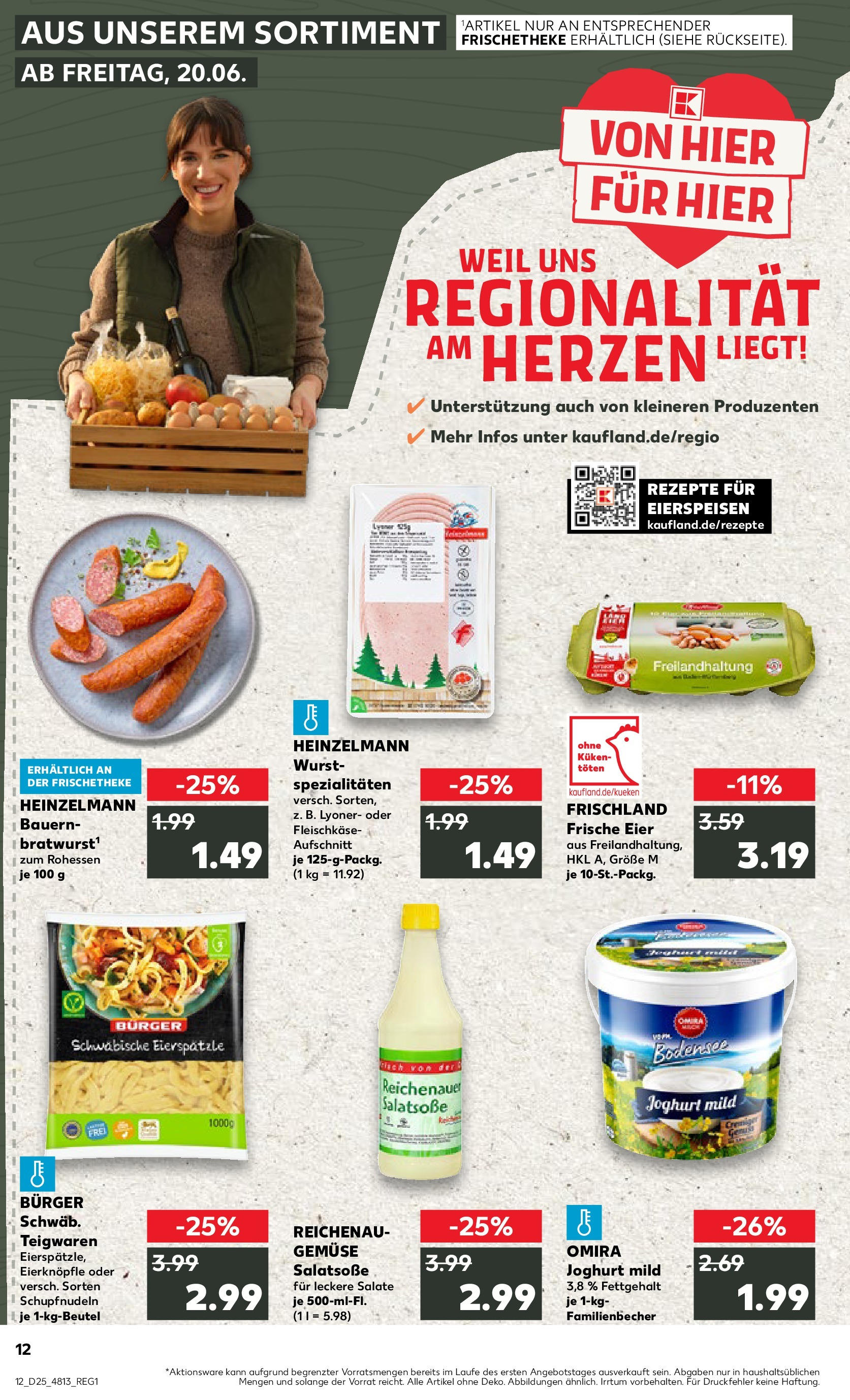 Prospekt Kaufland ab 18.06.2025 » Angebote Online zum Blättern | Seite: 1 | Produkte: Eier, Dressing, Burger, Wurst