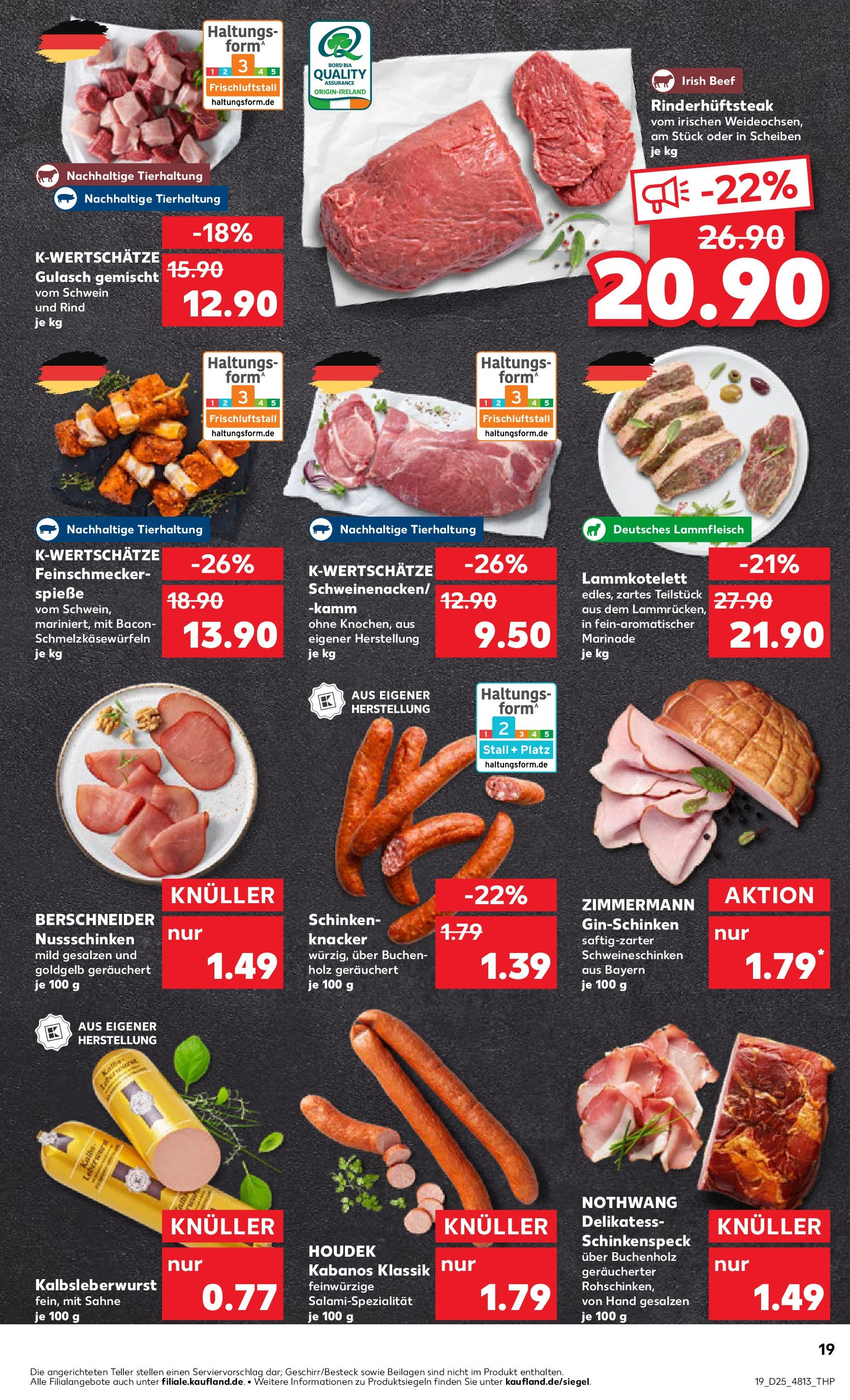 Prospekt Kaufland ab 18.06.2025 » Angebote Online zum Blättern | Seite: 19 | Produkte: Spieße, Gulasch, Steak, Sahne
