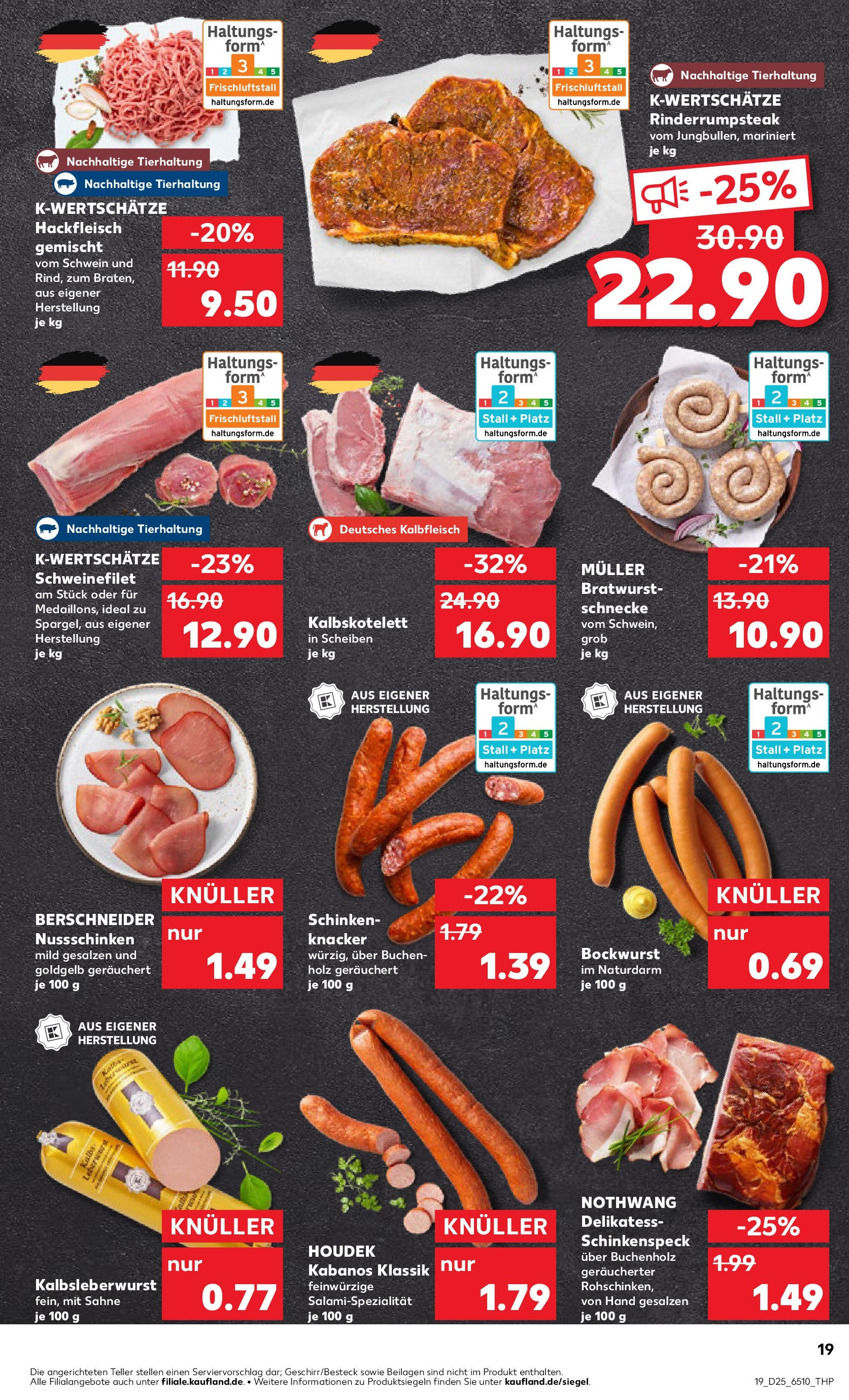 Prospekt Kaufland ab 18.06.2025 » Angebote Online zum Blättern | Seite: 19 | Produkte: Bockwurst, Bratwurst, Schweinefilet, Hackfleisch