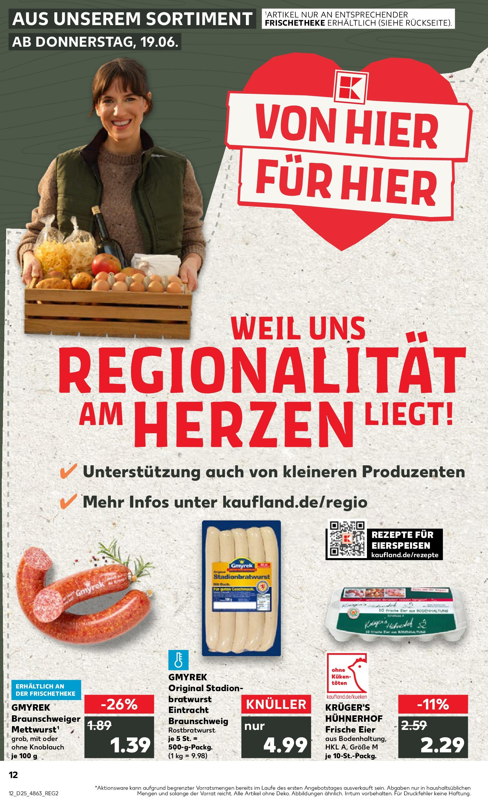 Prospekt Kaufland ab 18.06.2025 » Angebote Online zum Blättern | Seite: 1 | Produkte: Eier, Bratwurst, Knoblauch