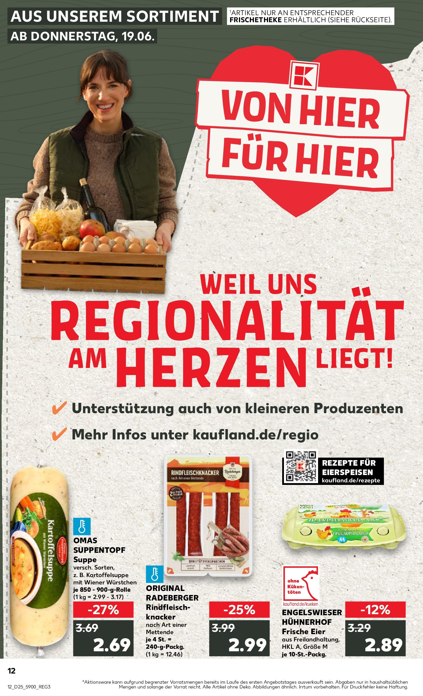 Prospekt Kaufland ab 18.06.2025 » Angebote Online zum Blättern | Seite: 1 | Produkte: Wiener wurstchen, Eier, Rindfleisch