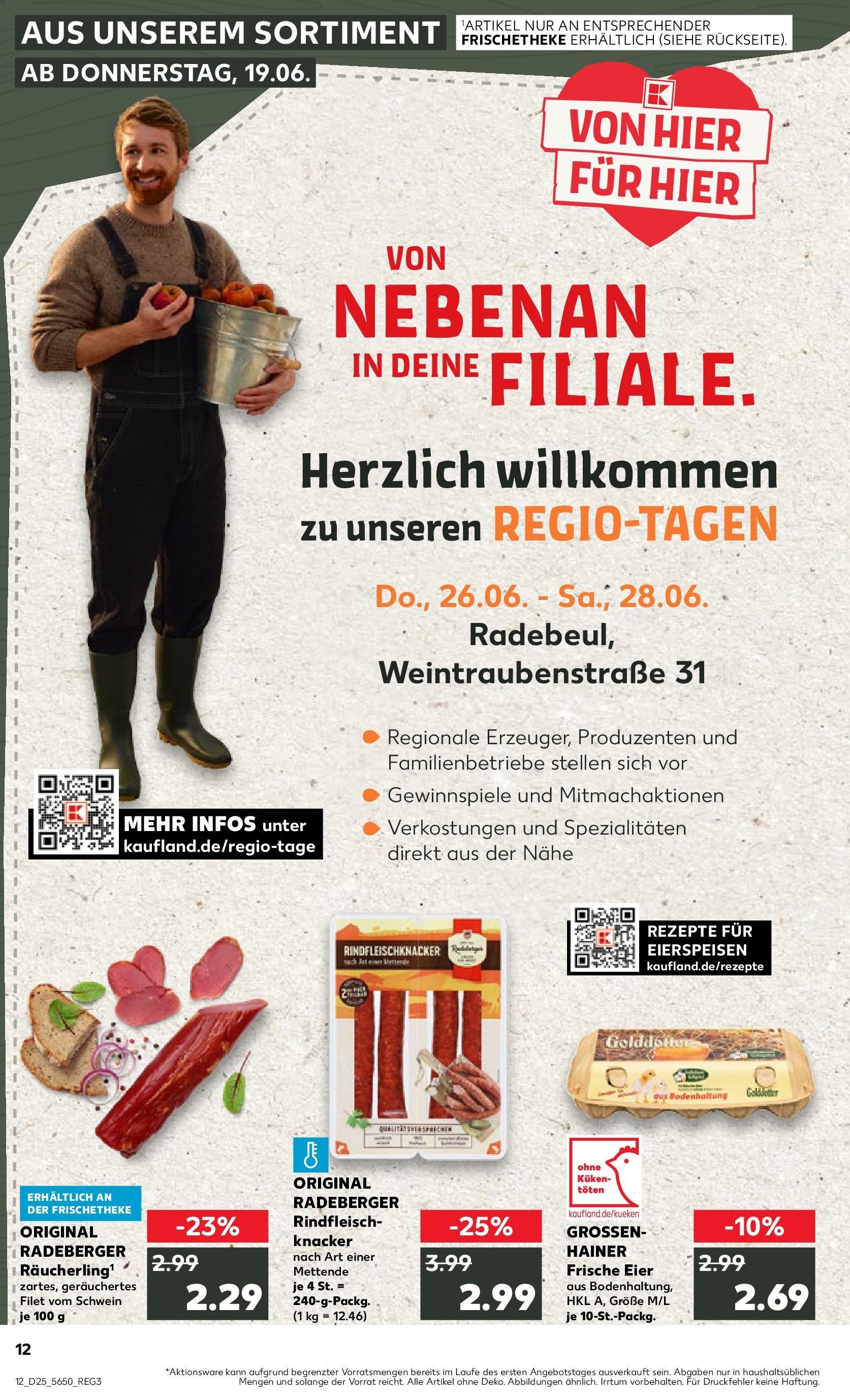 Prospekt Kaufland ab 18.06.2025 » Angebote Online zum Blättern | Seite: 12 | Produkte: Eier, Rindfleisch