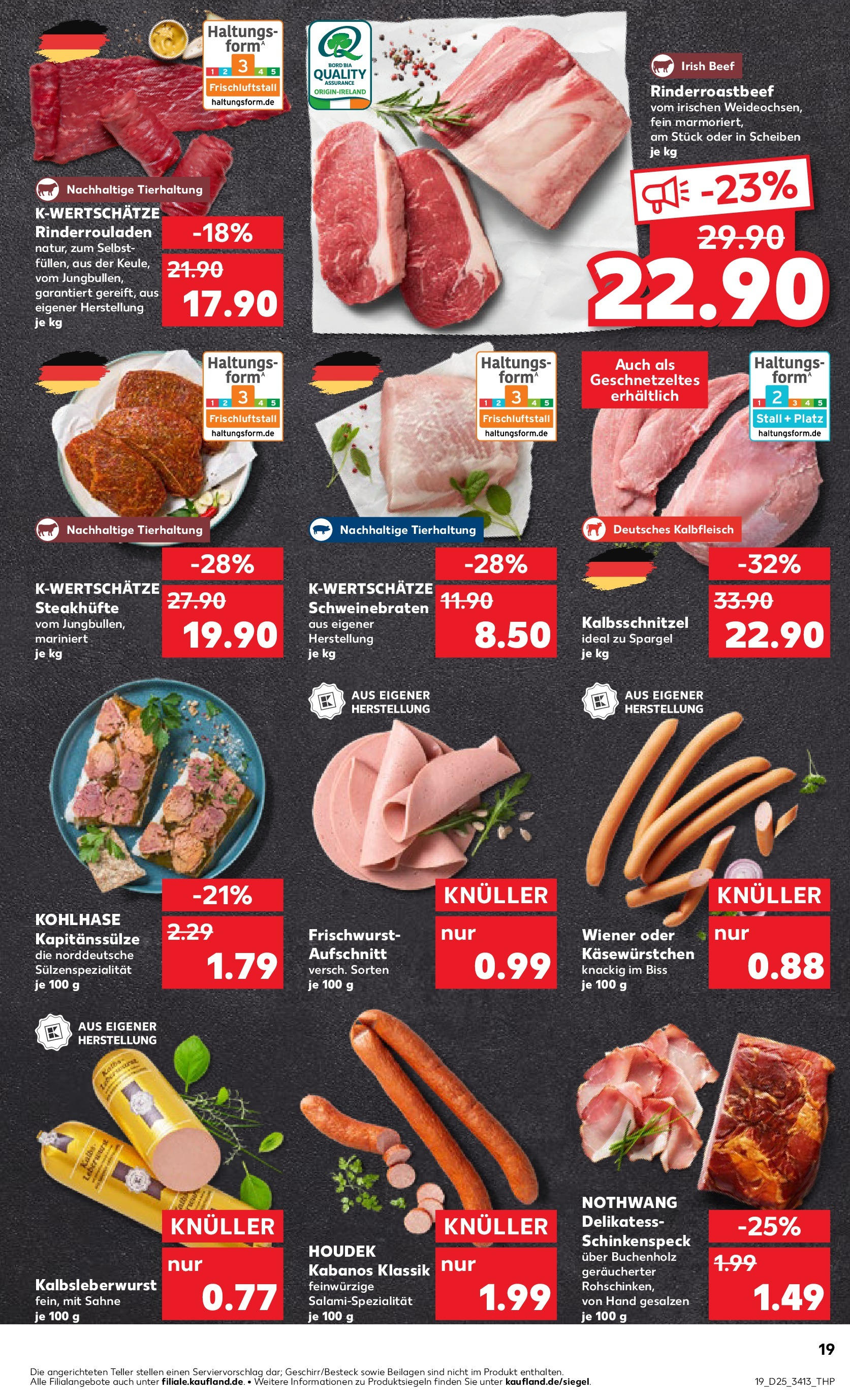 Prospekt Kaufland ab 18.06.2025 » Angebote Online zum Blättern | Seite: 19 | Produkte: Rinderrouladen, Spargel, Sahne