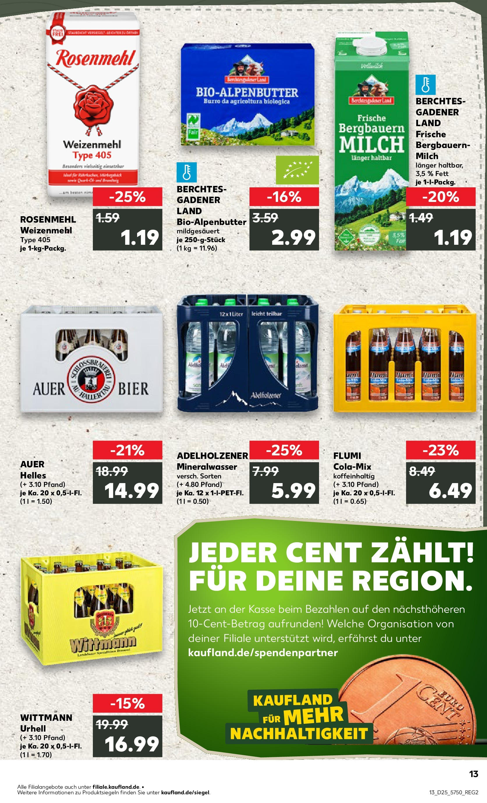 Prospekt Kaufland ab 18.06.2025 » Angebote Online zum Blättern | Seite: 13 | Produkte: Cola, Milch, Butter, Bier