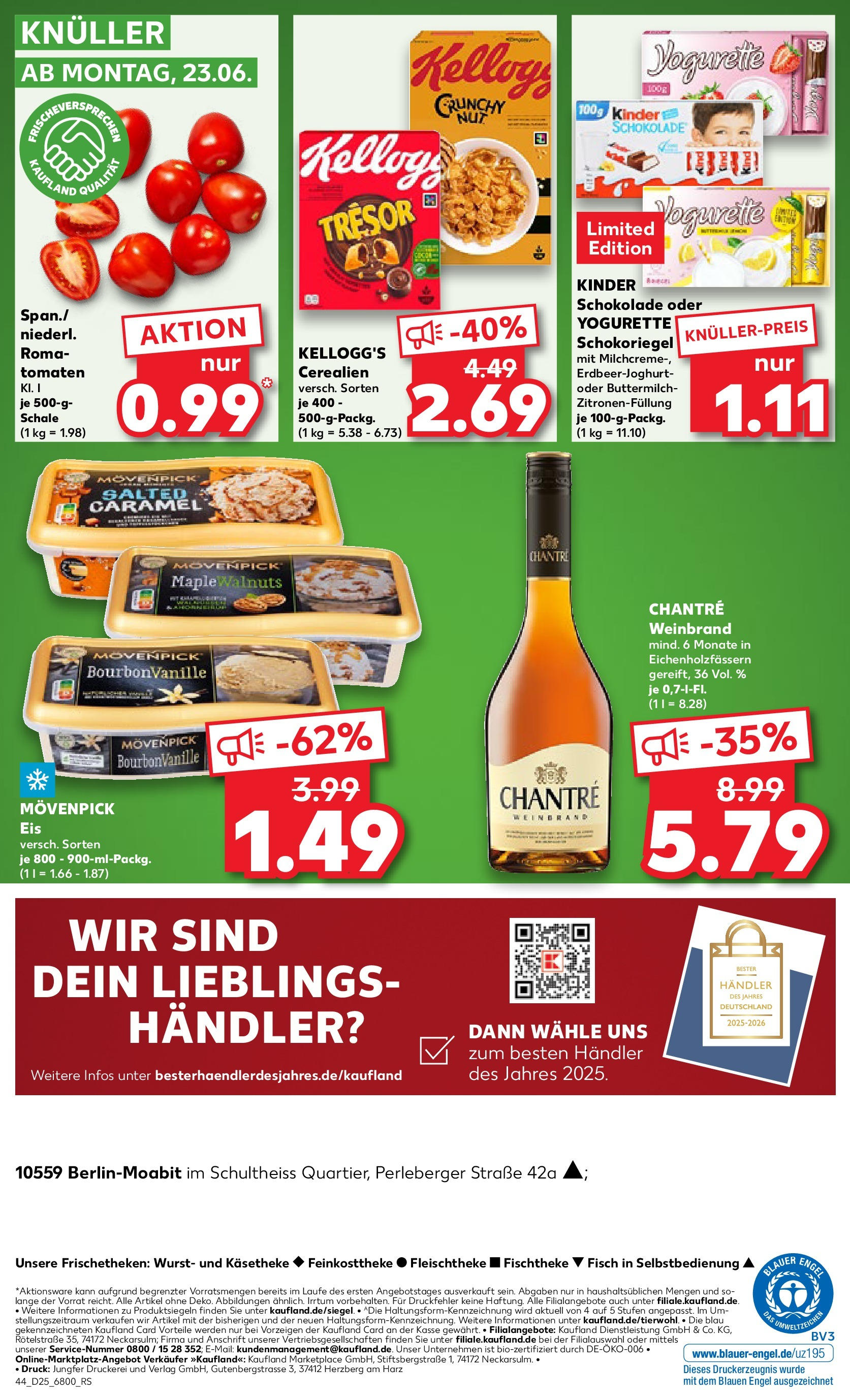 Prospekt Kaufland ab 18.06.2025 » Angebote Online zum Blättern | Seite: 44 | Produkte: Buttermilch, Yogurette, Chantré, Wurst