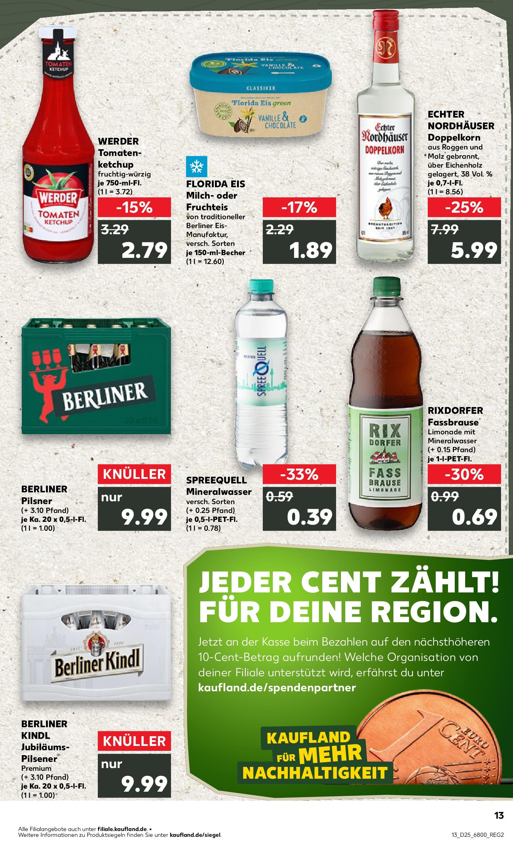 Prospekt Kaufland ab 18.06.2025 » Angebote Online zum Blättern | Seite: 13 | Produkte: Milch, Tomaten, Fassbrause, Ketchup