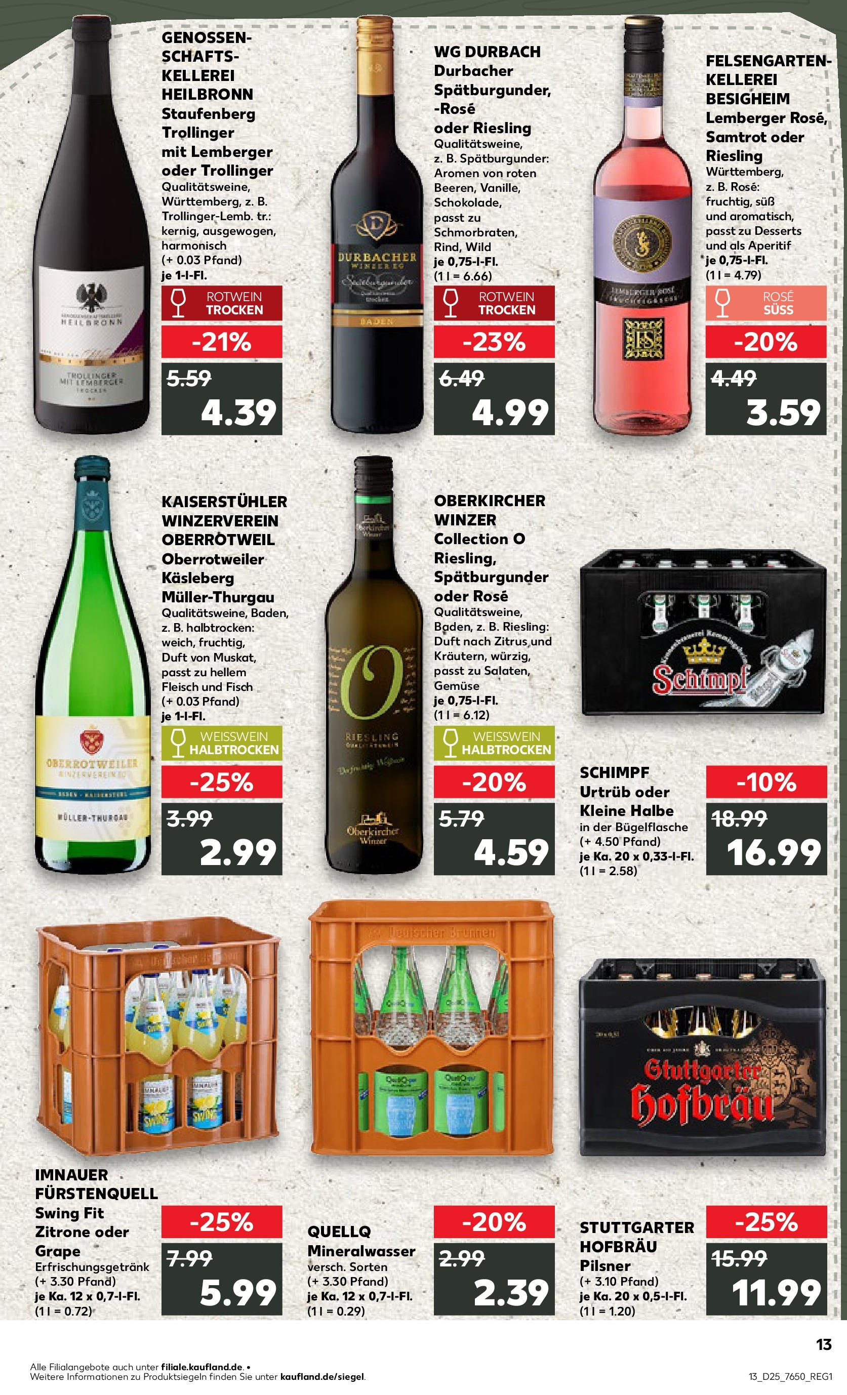 Prospekt Kaufland ab 18.06.2025 » Angebote Online zum Blättern | Seite: 13 | Produkte: Weißwein, Weißwein halbtrocken, Zitrone, Fleisch