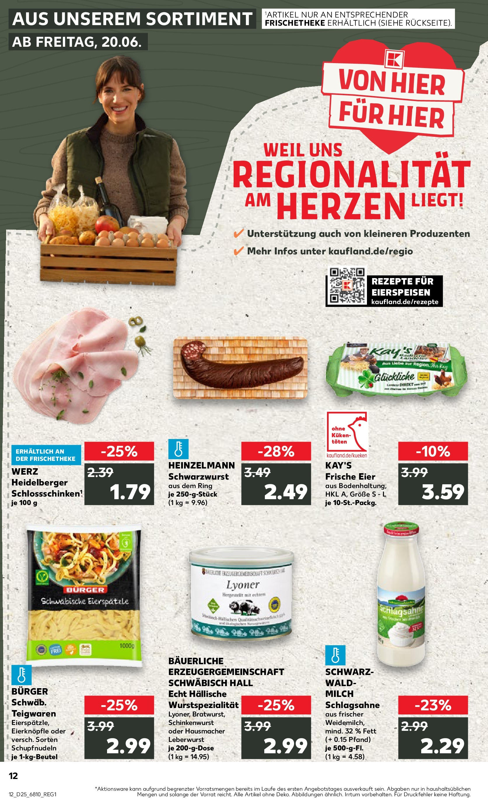Prospekt Kaufland ab 18.06.2025 » Angebote Online zum Blättern | Seite: 1 | Produkte: Eier, Burger, Pudding, Pasta