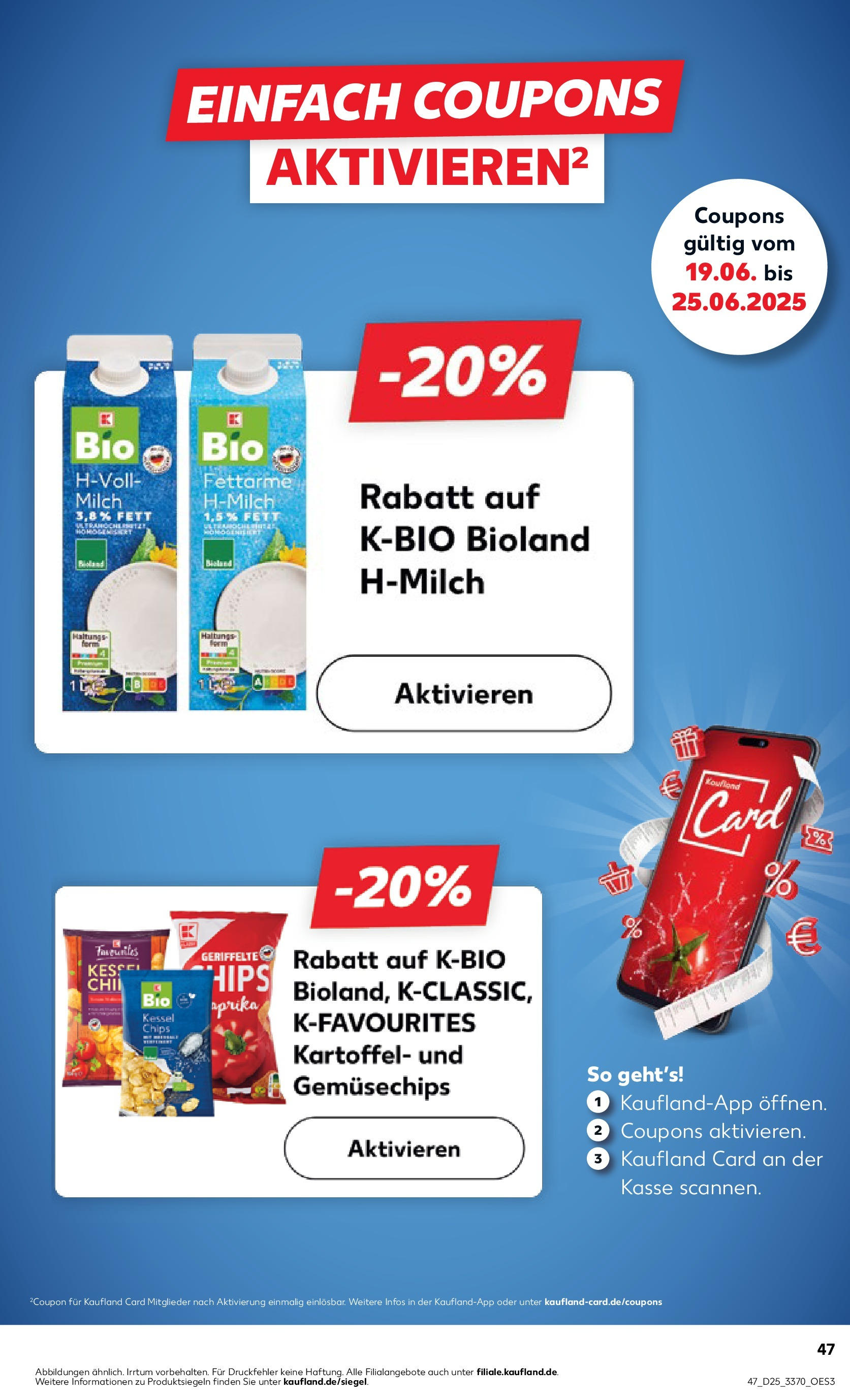Prospekt Kaufland ab 18.06.2025 » Angebote Online zum Blättern | Seite: 47 | Produkte: Milch, Paprika, Chili, Chips
