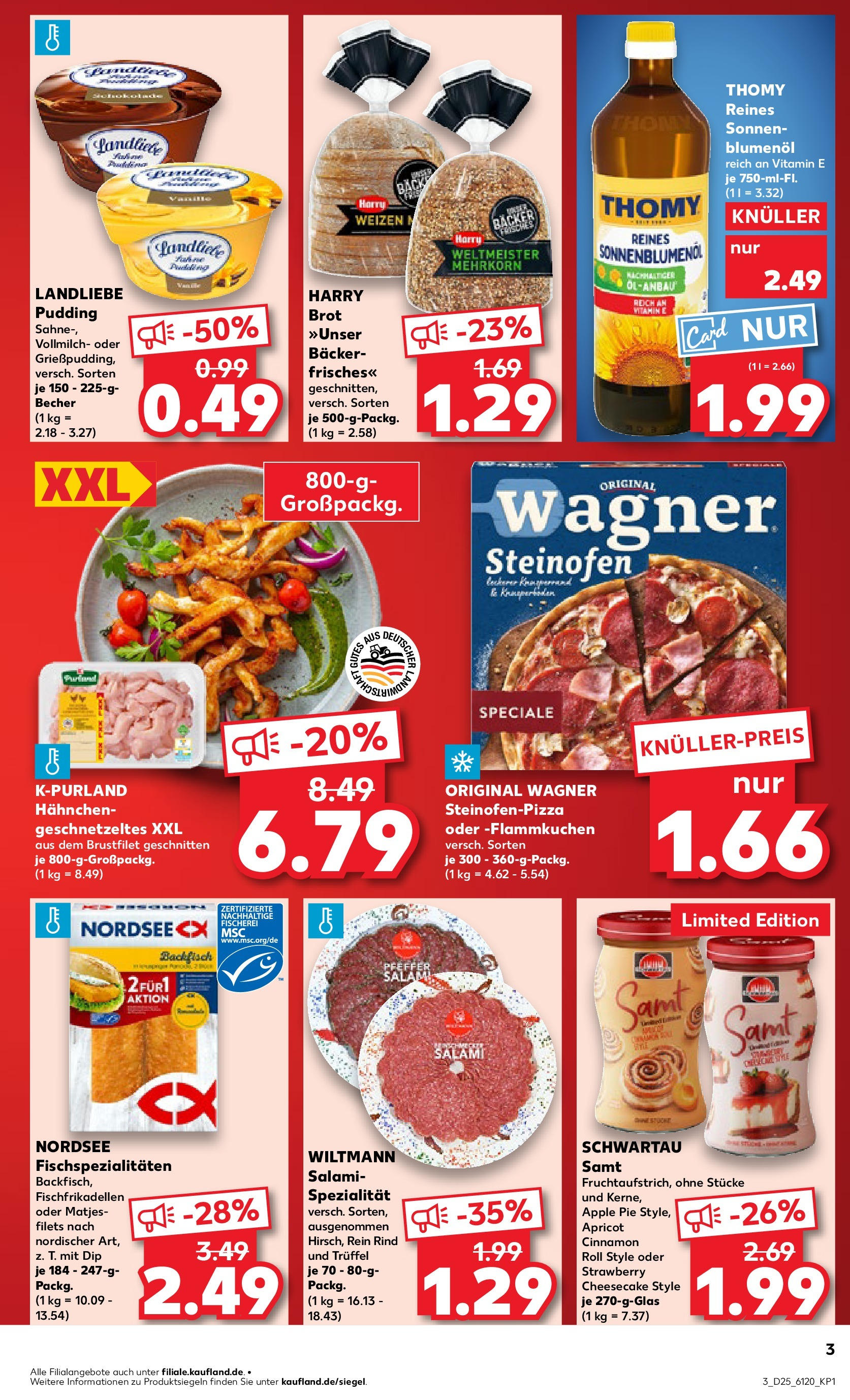 Prospekt Kaufland ab 18.06.2025 » Angebote Online zum Blättern | Seite: 5 | Produkte: Sonnenblumenol, Schwartau samt, Brot, Salami