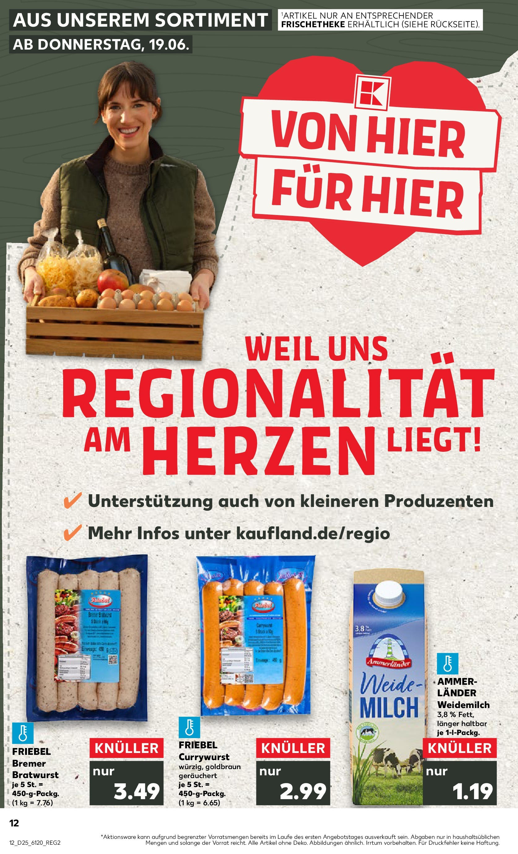Prospekt Kaufland ab 18.06.2025 » Angebote Online zum Blättern | Seite: 1 | Produkte: Milch, Bratwurst