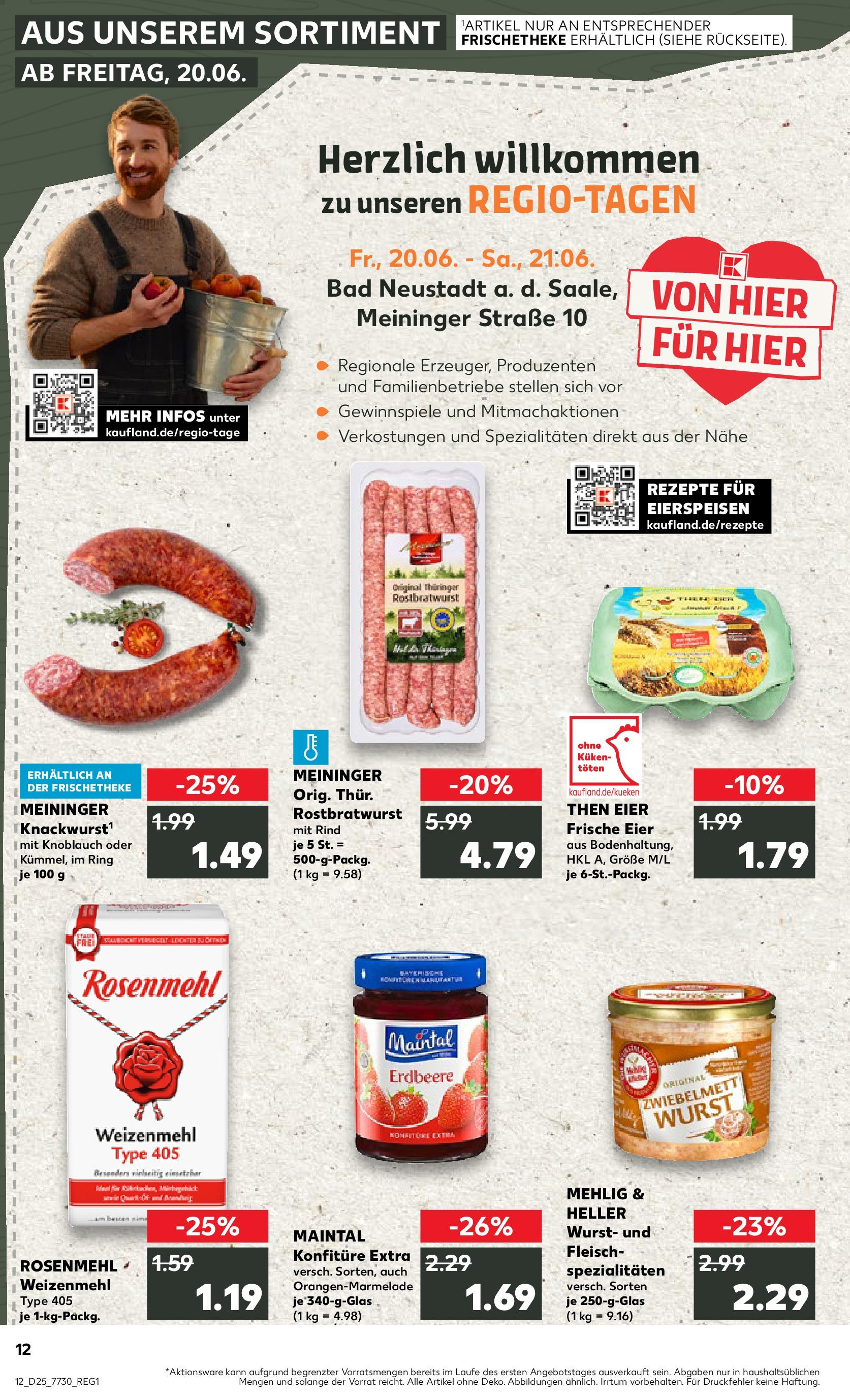 Prospekt Kaufland ab 18.06.2025 » Angebote Online zum Blättern | Seite: 1 | Produkte: Bad, Weizenmehl, Wurst, Fleisch