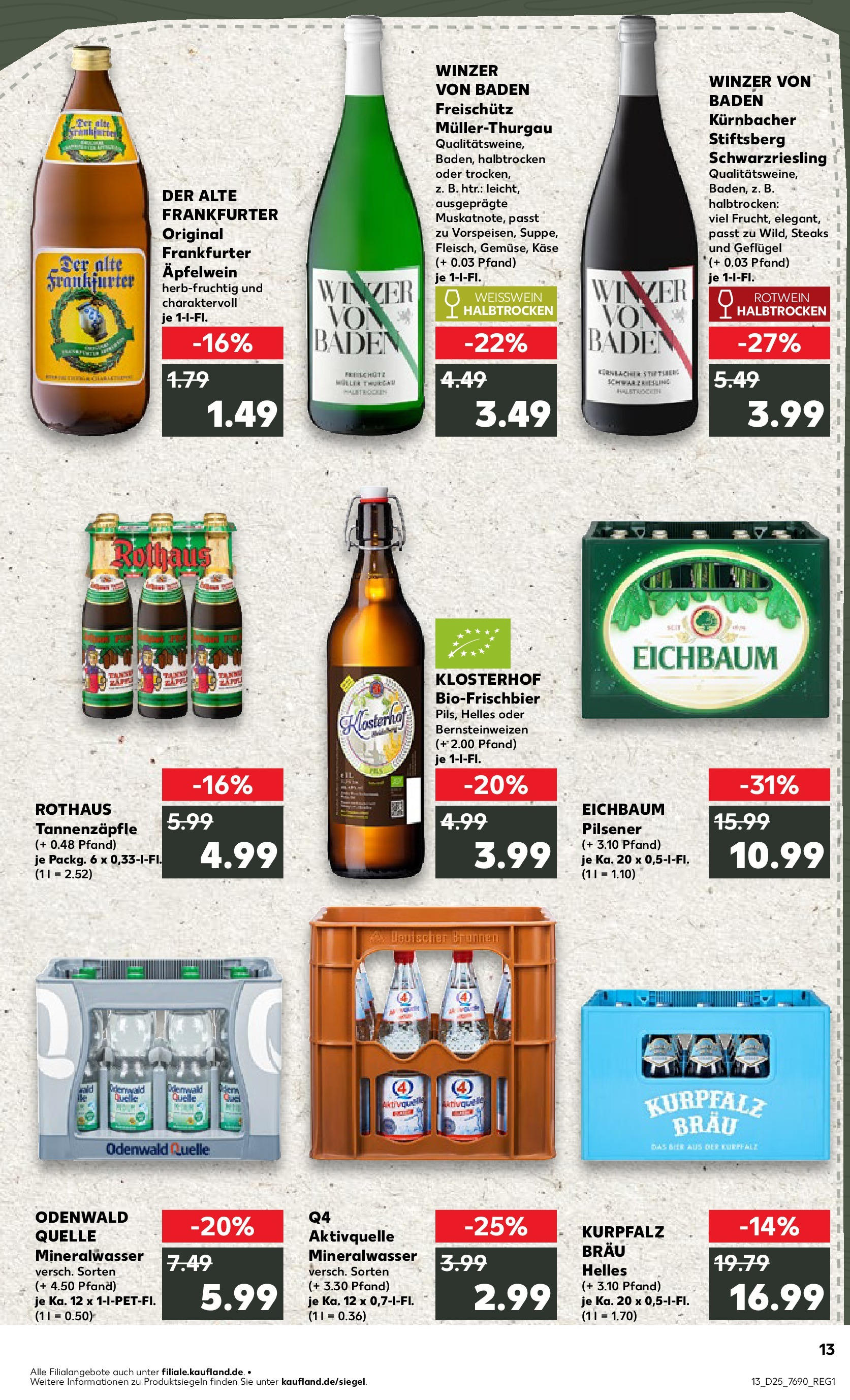 Prospekt Kaufland ab 18.06.2025 » Angebote Online zum Blättern | Seite: 13 | Produkte: Käse, Rotwein, Mineralwasser, Apple