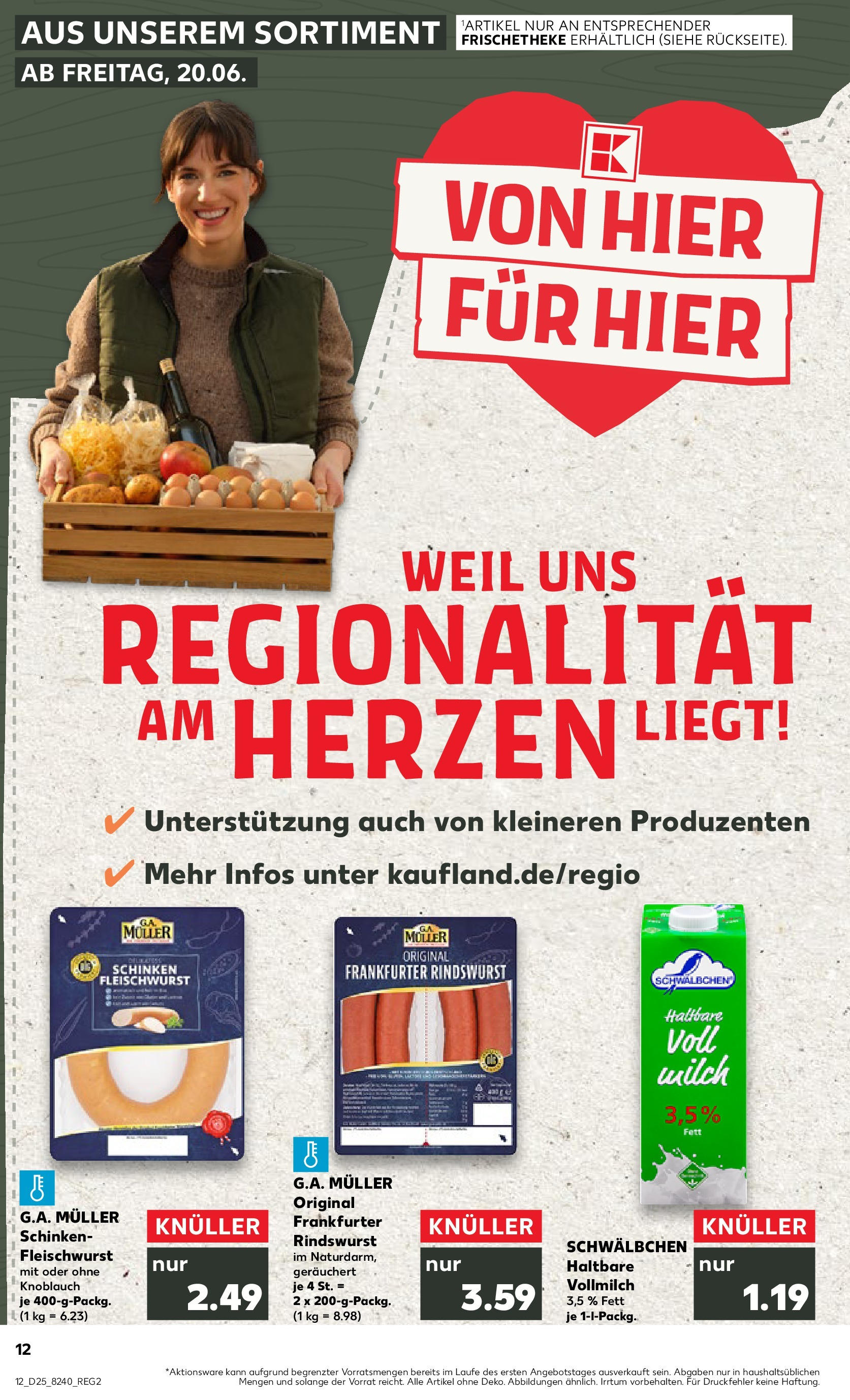 Prospekt Kaufland ab 18.06.2025 » Angebote Online zum Blättern | Seite: 12 | Produkte: Milch, Knoblauch, Schinken