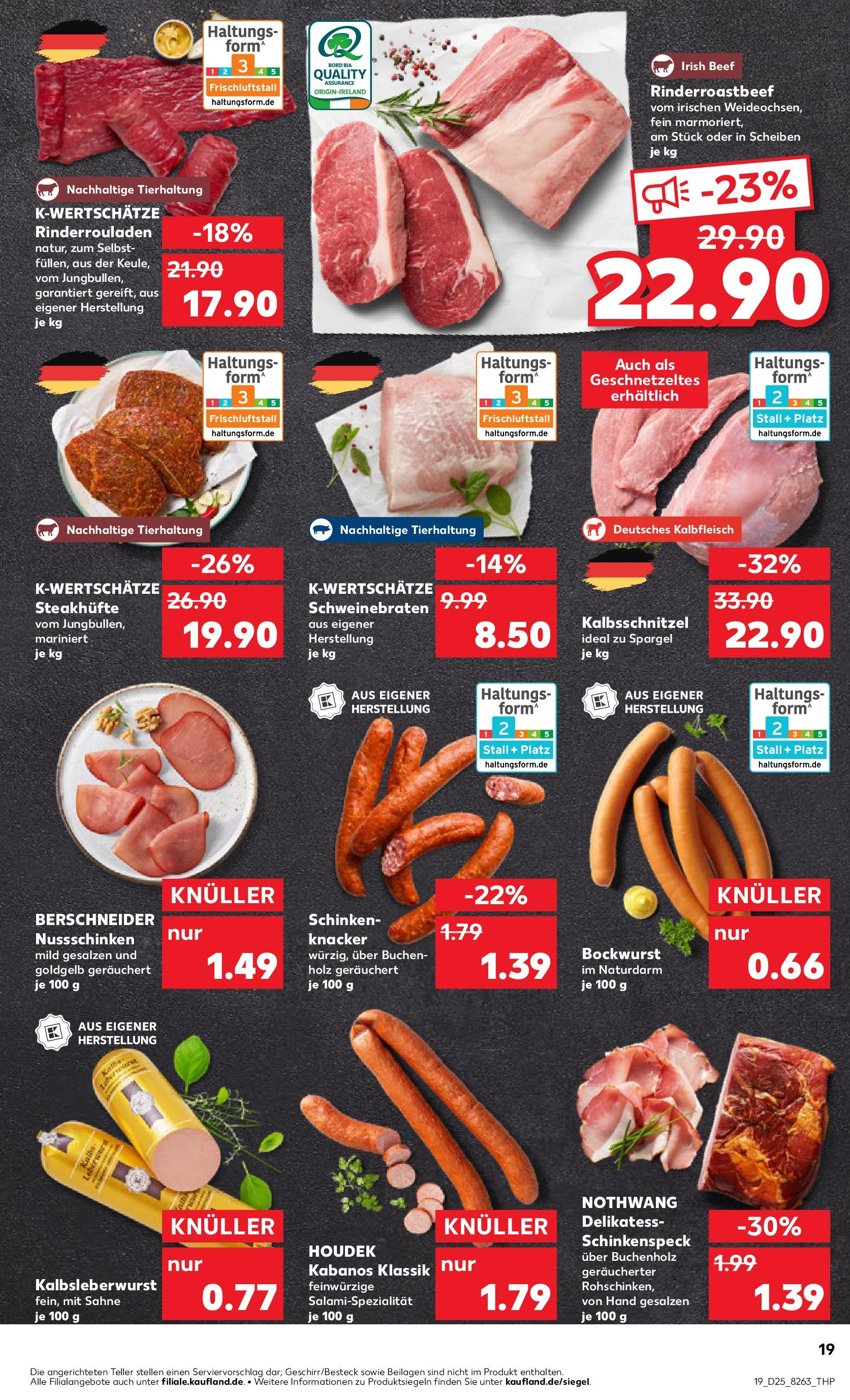 Prospekt Kaufland ab 18.06.2025 » Angebote Online zum Blättern | Seite: 19 | Produkte: Rinderrouladen, Bockwurst, Spargel, Sahne