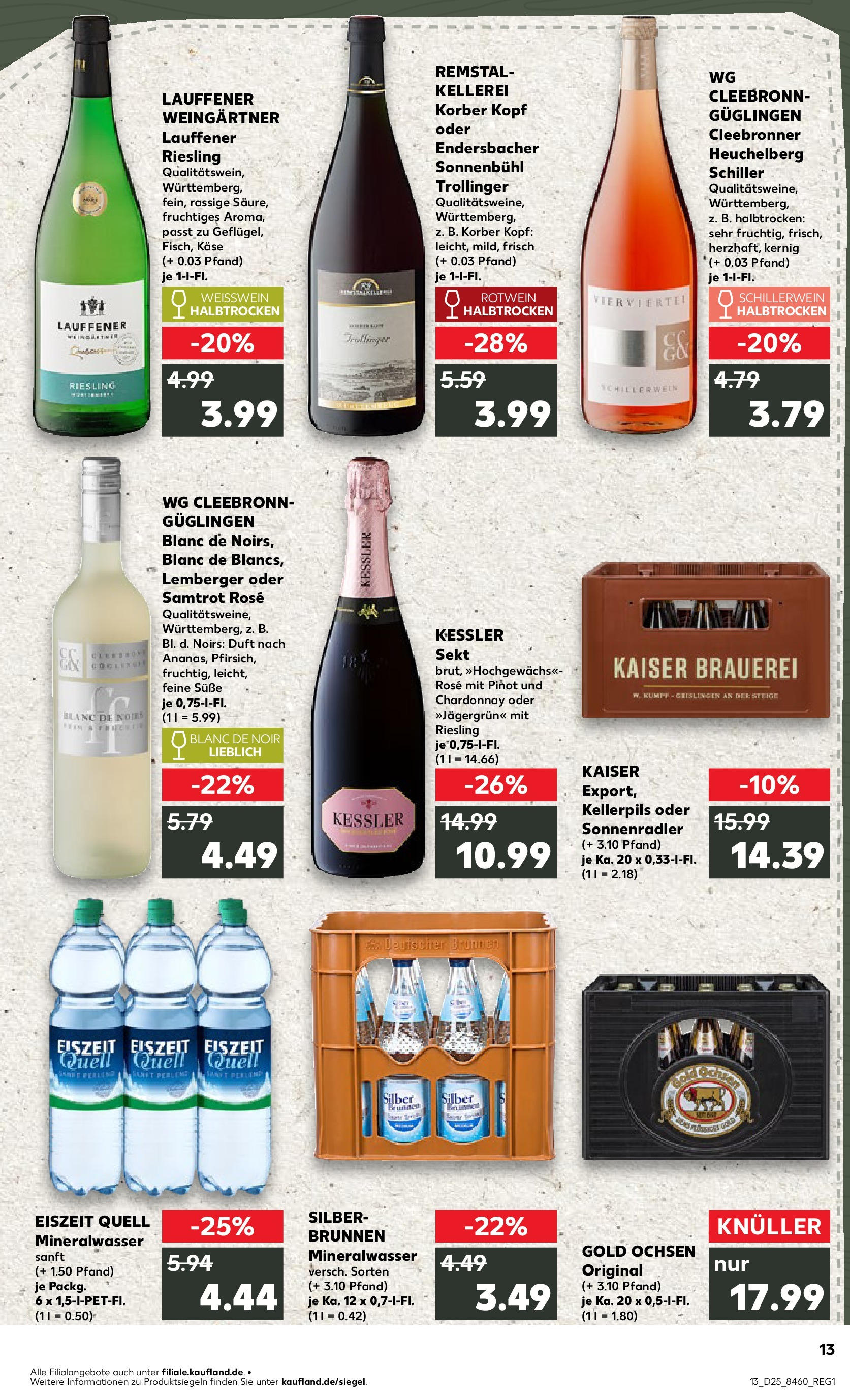 Prospekt Kaufland ab 18.06.2025 » Angebote Online zum Blättern | Seite: 2 | Produkte: Weißwein, Rotwein halbtrocken, Weißwein halbtrocken, Mineralwasser
