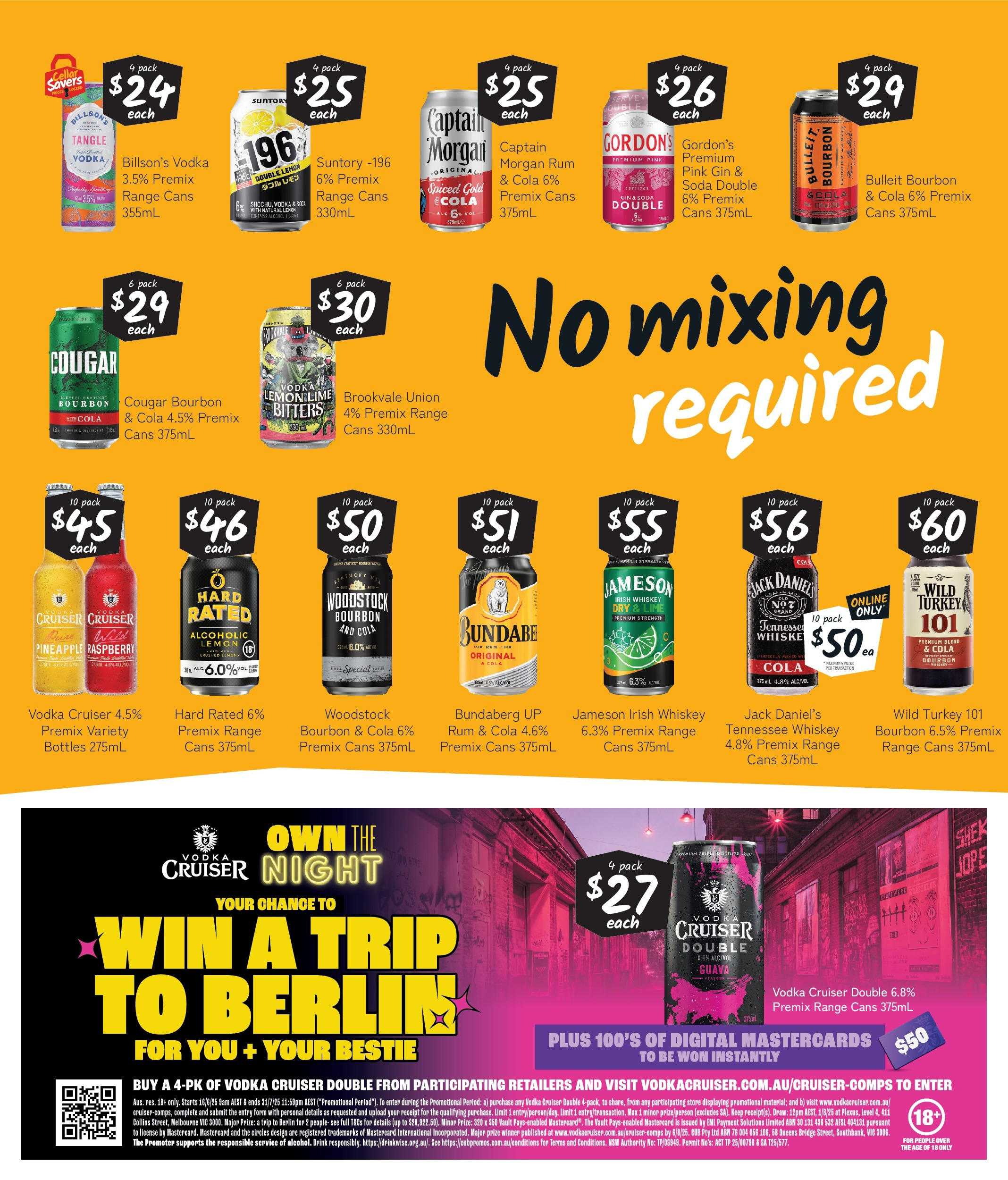 Cellarbrations Catalogue Katanning, Australind  - 16/06/2025 > weekly / monthly specials | Page: 7 | Products: Pack 24 canettes Coca, Vodka, Lemon, Raspberry