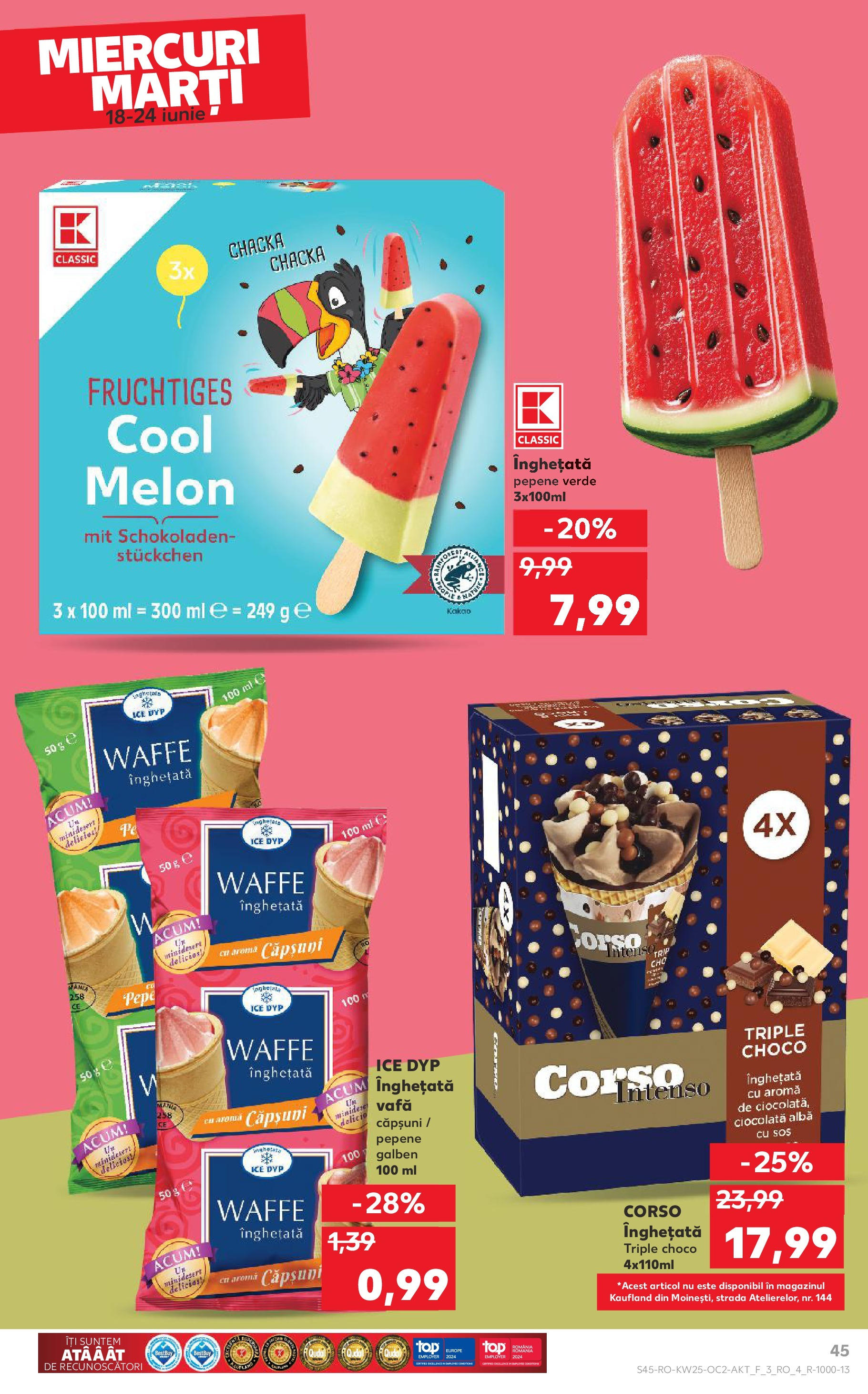Catalog Kaufland - Bucureşti 18.06.2025 || Revista si Oferte | Pagină: 45 | Produse: Ciocolată, Căpșuni, Înghețată, Sos Catalog Kaufland - Bucureşti 18.06.2025 - Revista si Oferta | Pagină: 45 | Produse: Ciocolată, Căpșuni, Înghețată, Sos