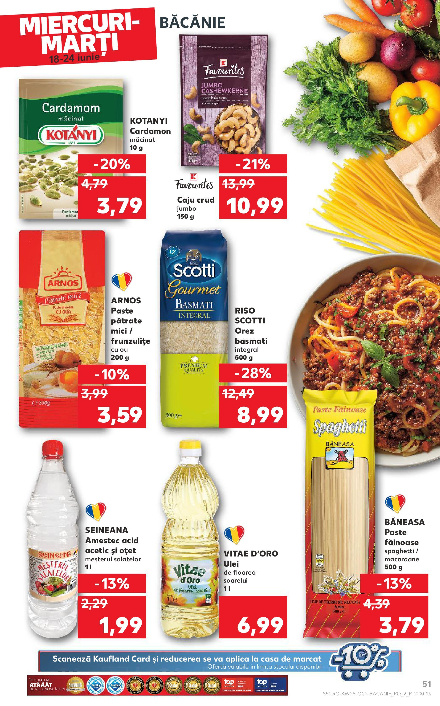 Catalog Kaufland - Bucureşti 18.06.2025 || Revista si Oferte | Pagină: 51 | Produse: Oțet, Orez, Caju, Paste Catalog Kaufland - Bucureşti 18.06.2025 - Revista si Oferta | Pagină: 51 | Produse: Oțet, Orez, Caju, Paste