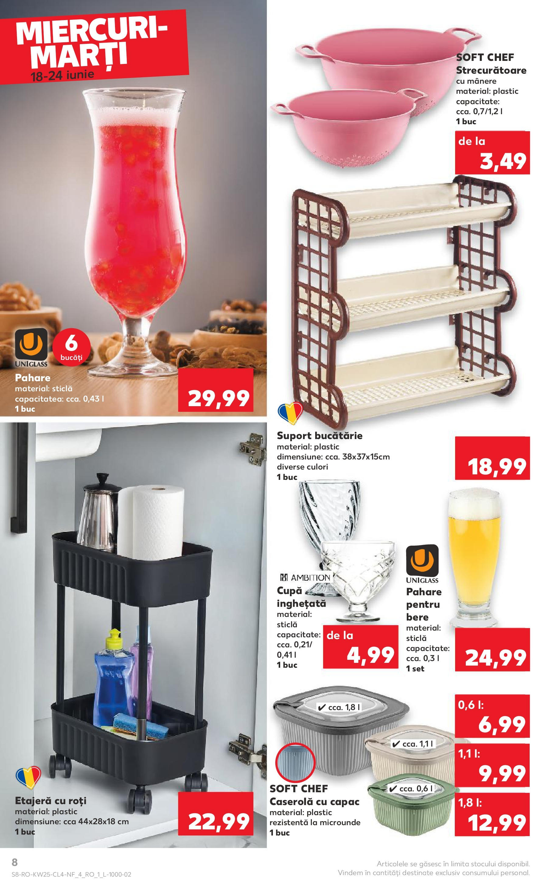 Kaufland - Catalog Kaufland până în data de 24.06.2025 17.06.2025 - Revista si Oferta | Pagină: 8 | Produse: Pahare, Bucătărie, Bere, Înghețată