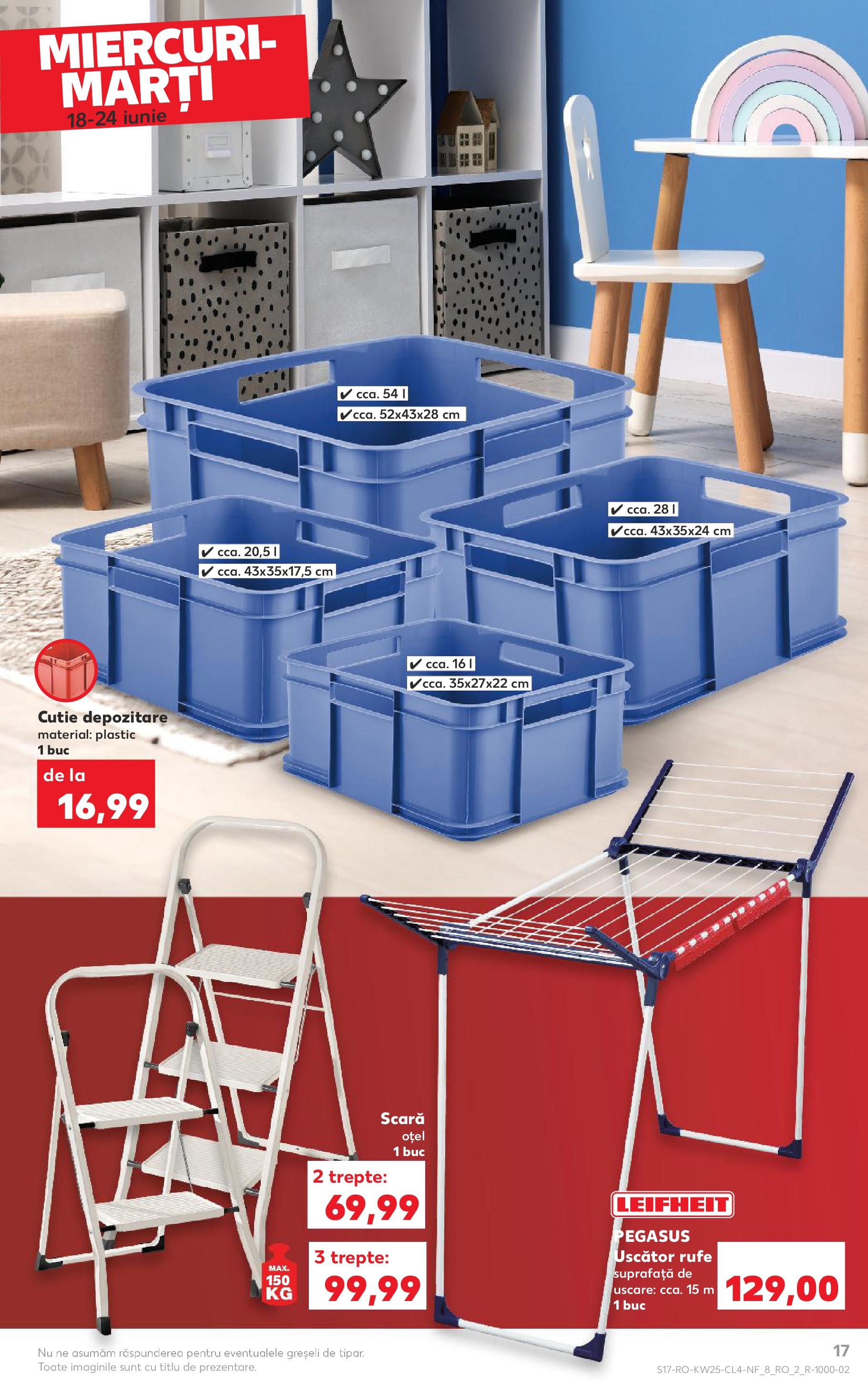 Kaufland - Catalog Kaufland până în data de 24.06.2025 17.06.2025 - Revista si Oferta | Pagină: 17 | Produse: Uscător, Scară, Uscător rufe, Cutie