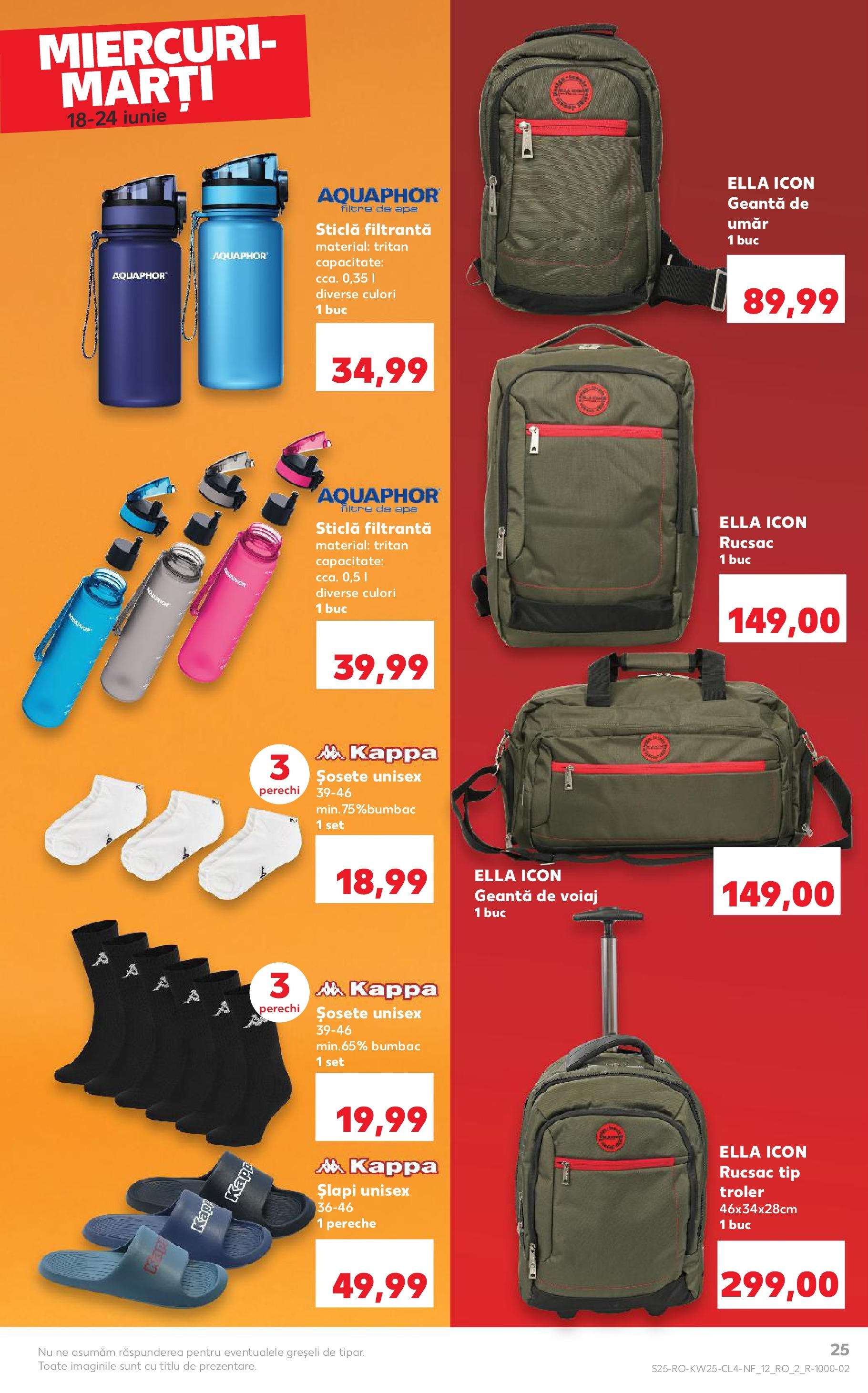 Kaufland - Catalog Kaufland până în data de 24.06.2025 17.06.2025 - Revista si Oferta | Pagină: 25 | Produse: Geantă de voiaj, Geantă, Șosete, Rucsac