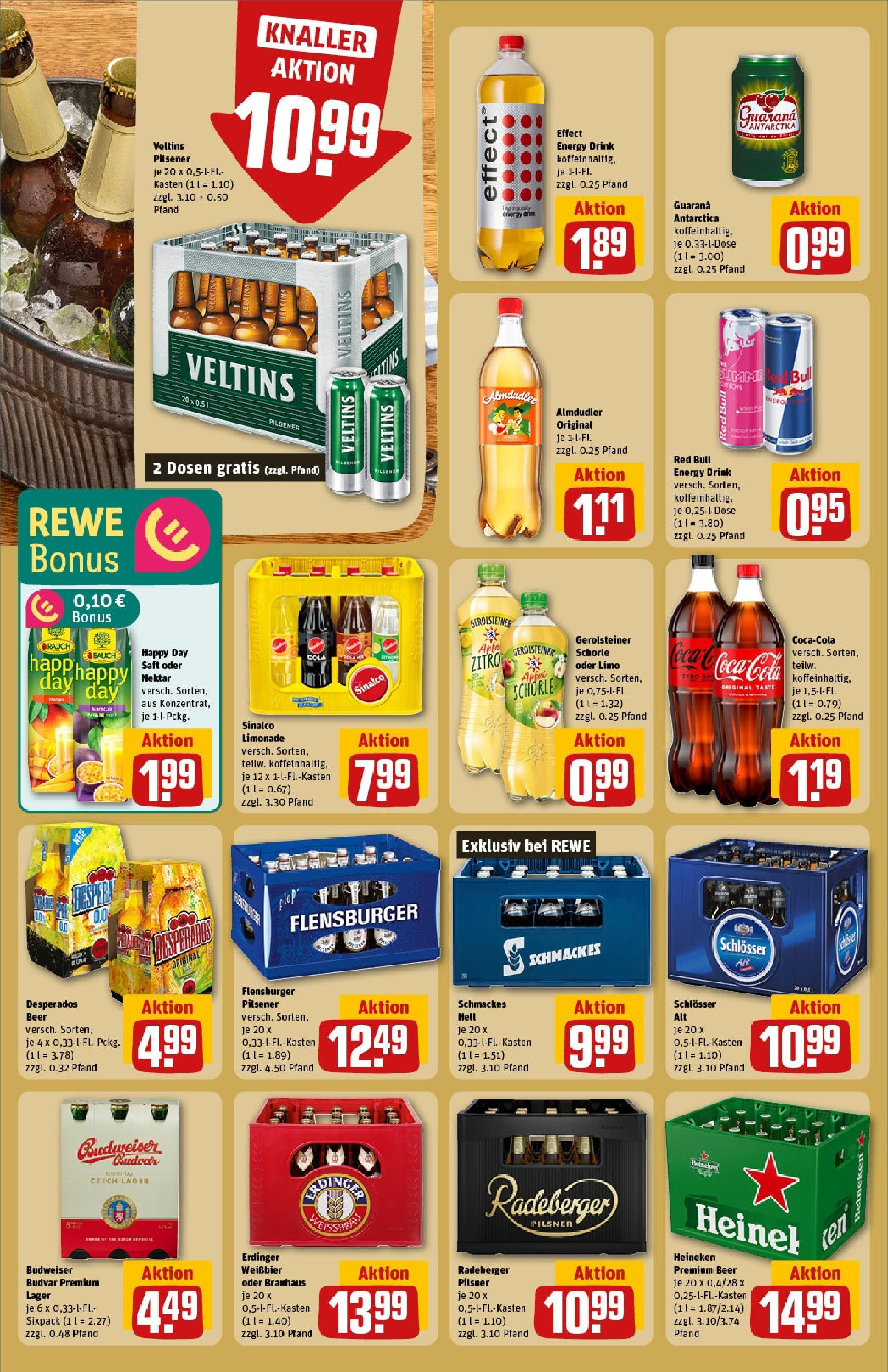 REWE Prospekt ab 15.06.2025 zum Blättern » Angebote | Seite: 16 | Produkte: Erdinger, Energy, Flensburger, Radeberger pilsner
