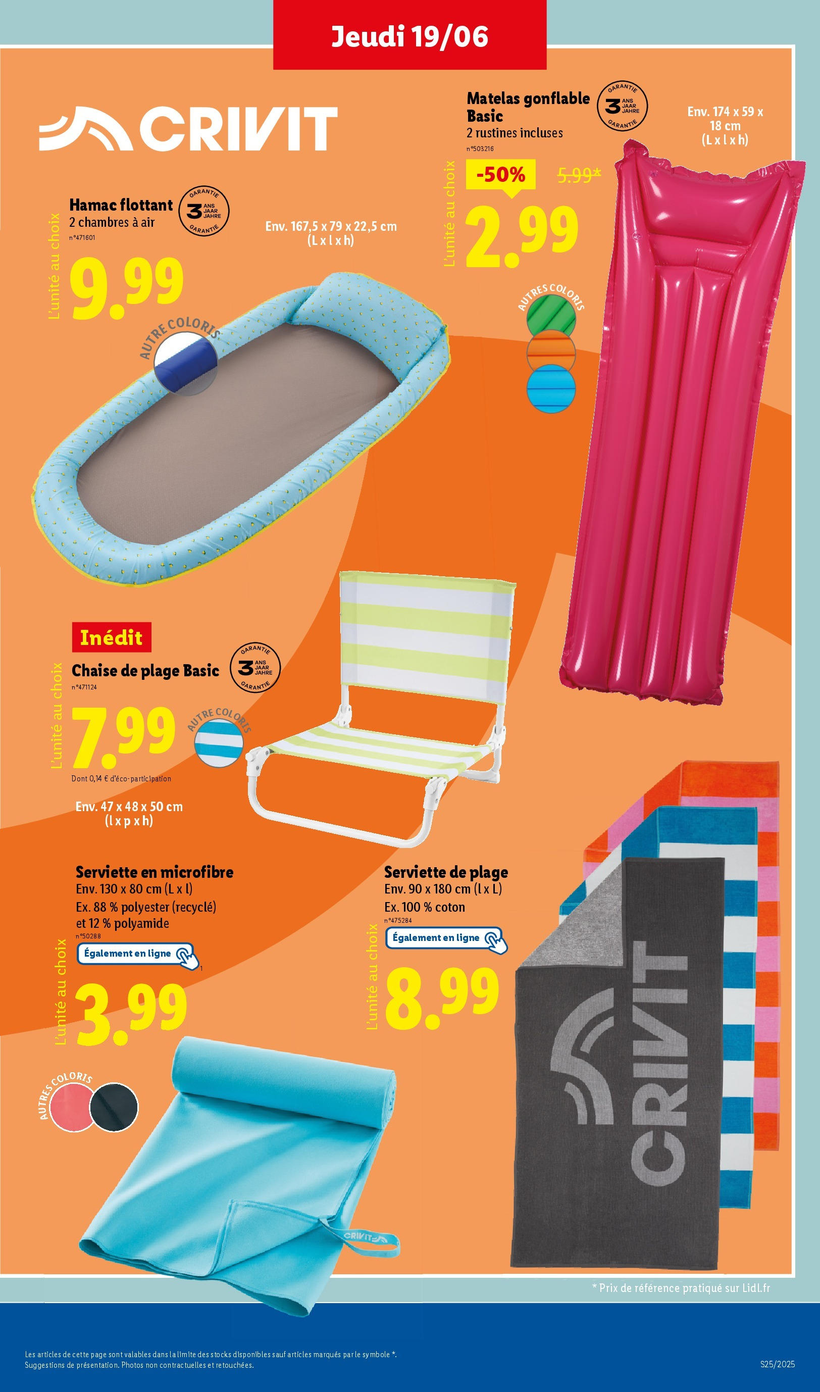 Catalogue LIDL du 18/06/2025 | Promo prospectus en ligne | Page: 35 | Produits: Coton, Hamac, Matelas gonflable, Chaise Catalogue LIDL du 18/06/2025 | Promo prospectus en ligne | Page: 35 | Produits: Coton, Hamac, Matelas gonflable, Chaise