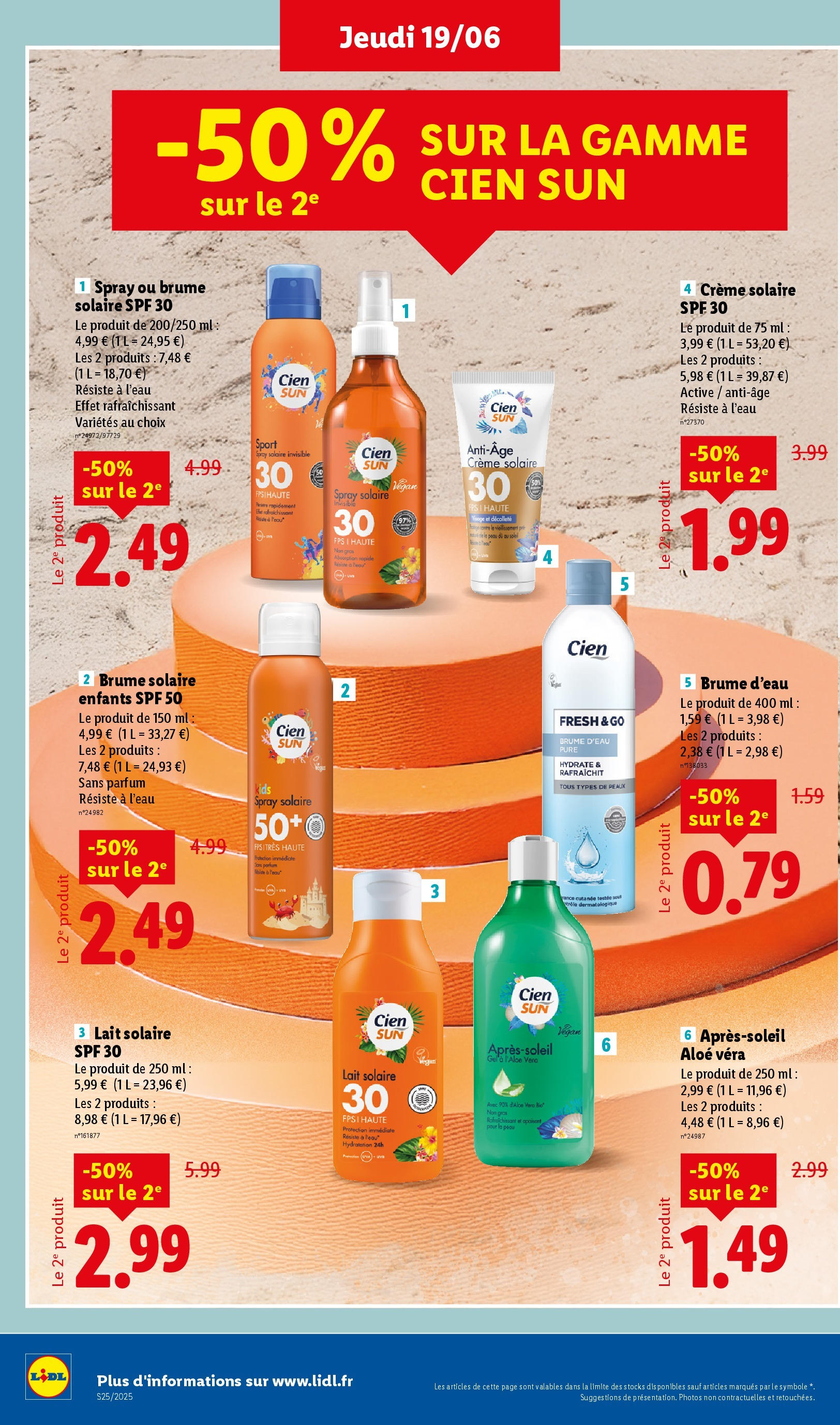 Catalogue LIDL du 18/06/2025 | Promo prospectus en ligne | Page: 36 | Produits: Parfum, Crème solaire, Lait, Crème Catalogue LIDL du 18/06/2025 | Promo prospectus en ligne | Page: 36 | Produits: Parfum, Crème solaire, Lait, Crème