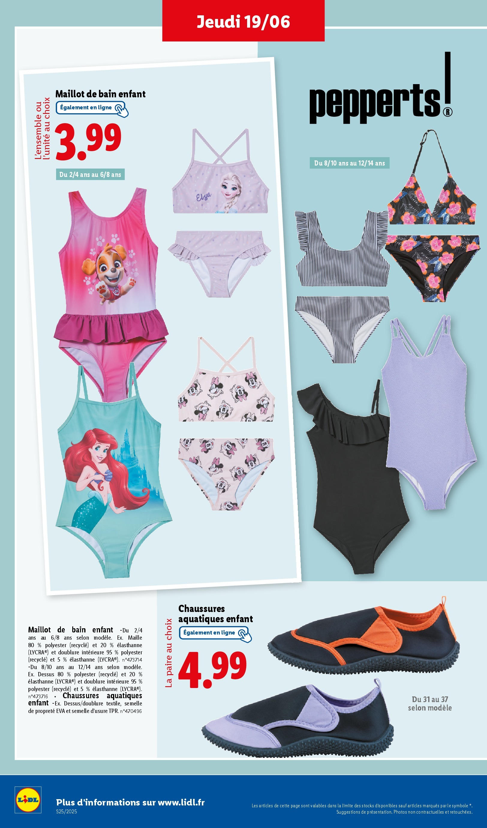 Catalogue LIDL du 18/06/2025 | Promo prospectus en ligne | Page: 38 | Produits: Maillot de bain Catalogue LIDL du 18/06/2025 | Promo prospectus en ligne | Page: 38 | Produits: Maillot de bain
