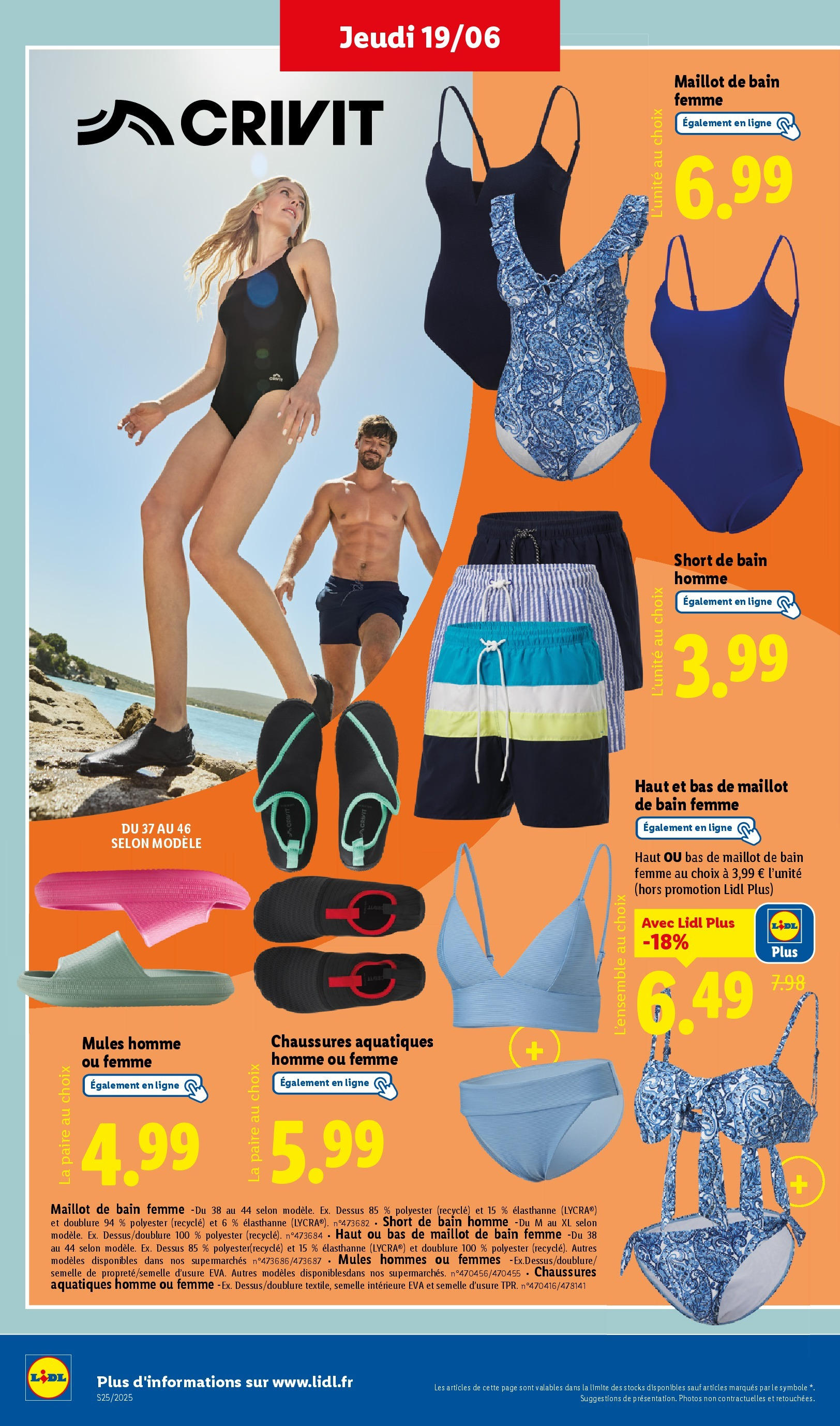 Catalogue LIDL du 18/06/2025 | Promo prospectus en ligne | Page: 40 | Produits: Maillot de bain Catalogue LIDL du 18/06/2025 | Promo prospectus en ligne | Page: 40 | Produits: Maillot de bain