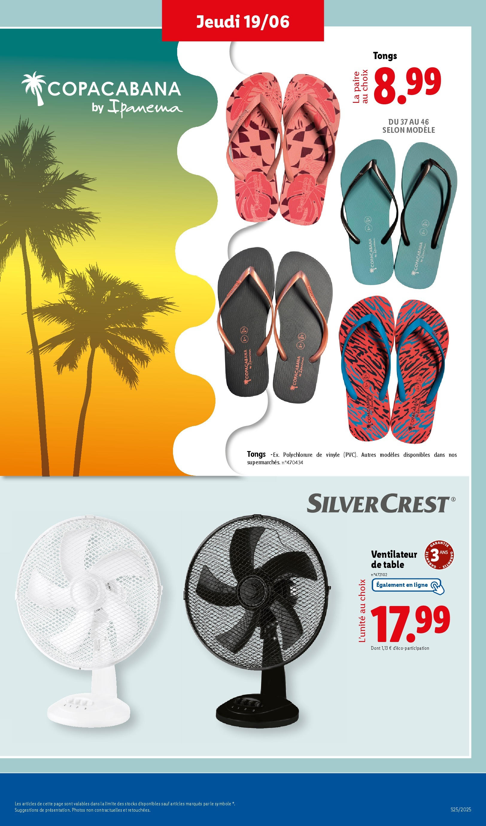 Catalogue LIDL du 18/06/2025 | Promo prospectus en ligne | Page: 41 | Produits: Ventilateur, Table, Tongs Catalogue LIDL du 18/06/2025 | Promo prospectus en ligne | Page: 41 | Produits: Ventilateur, Table, Tongs