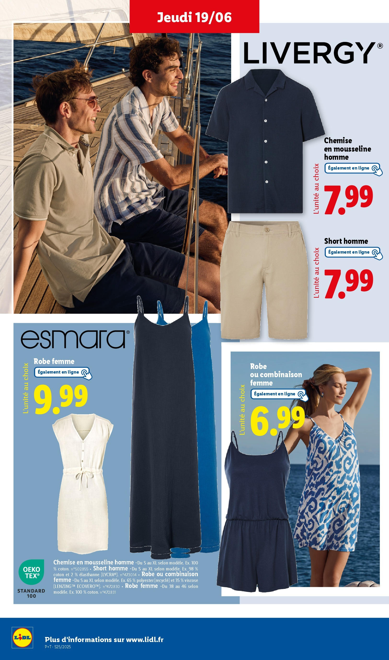 Catalogue LIDL du 18/06/2025 | Promo prospectus en ligne | Page: 42 | Produits: Robe, Coton, Chemise, Shorts Catalogue LIDL du 18/06/2025 | Promo prospectus en ligne | Page: 42 | Produits: Robe, Coton, Chemise, Shorts