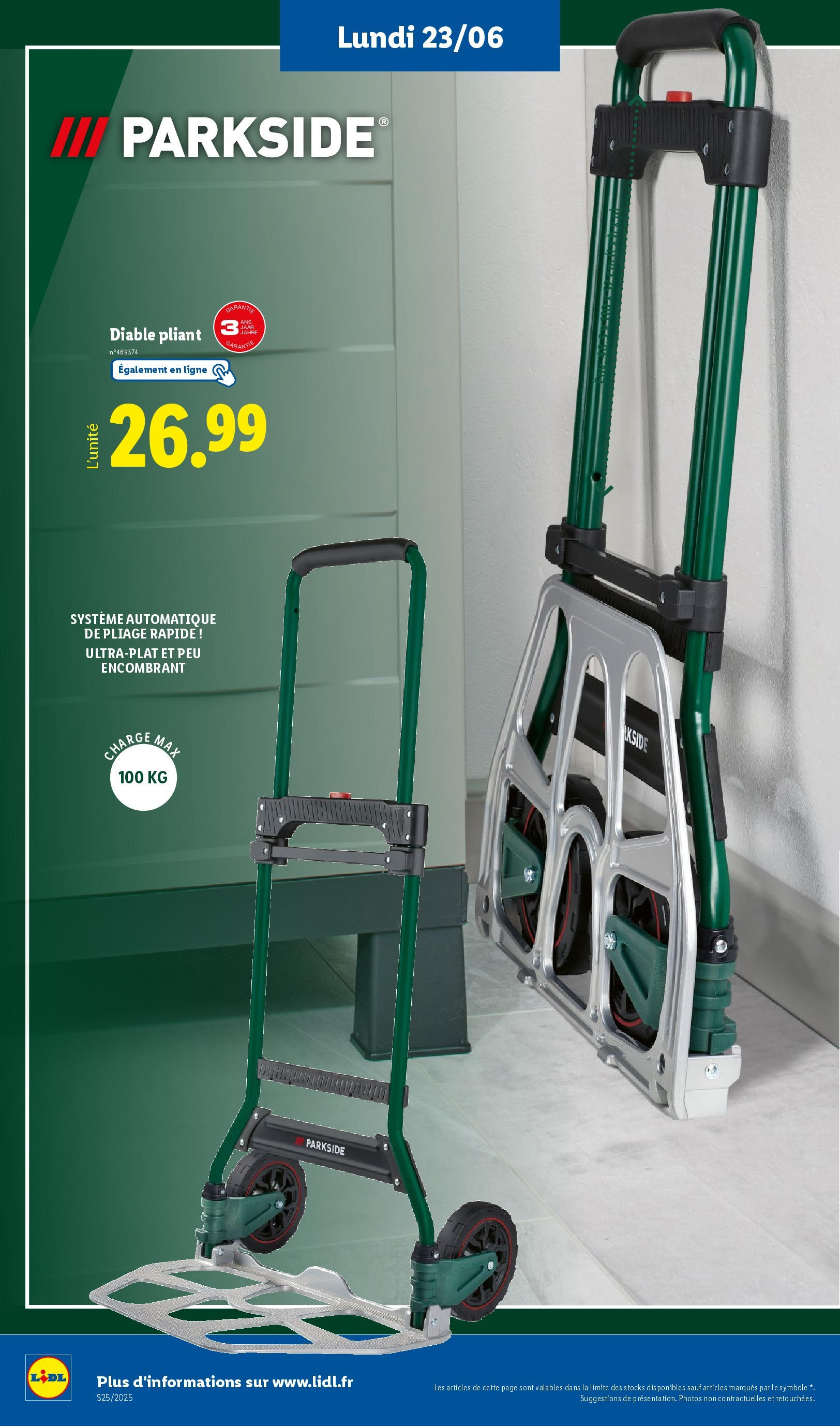 Catalogue LIDL du 18/06/2025 | Promo prospectus en ligne | Page: 48 | Produits: Diable pliant Catalogue LIDL du 18/06/2025 | Promo prospectus en ligne | Page: 48 | Produits: Diable pliant