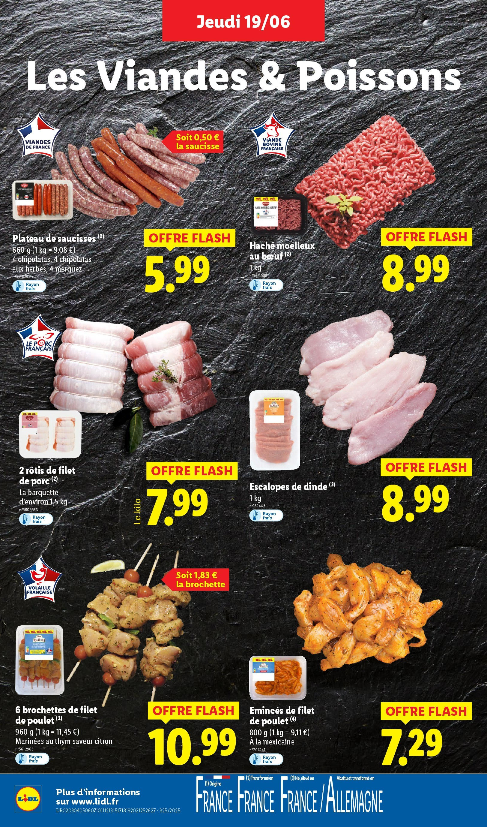 Catalogue LIDL du 18/06/2025 | Promo prospectus en ligne | Page: 6 | Produits: Volaille, Merguez, Viande, Porc Catalogue LIDL du 18/06/2025 | Promo prospectus en ligne | Page: 6 | Produits: Volaille, Merguez, Viande, Porc