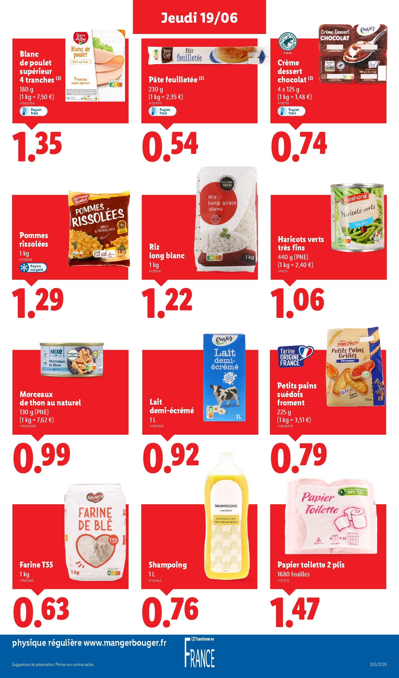 Catalogue LIDL du 18/06/2025 | Promo prospectus en ligne | Page: 13 | Produits: Papier toilette, Haricots verts, Shampooing, Pâte feuilletée Catalogue LIDL du 18/06/2025 | Promo prospectus en ligne | Page: 13 | Produits: Papier toilette, Haricots verts, Shampooing, Pâte feuilletée