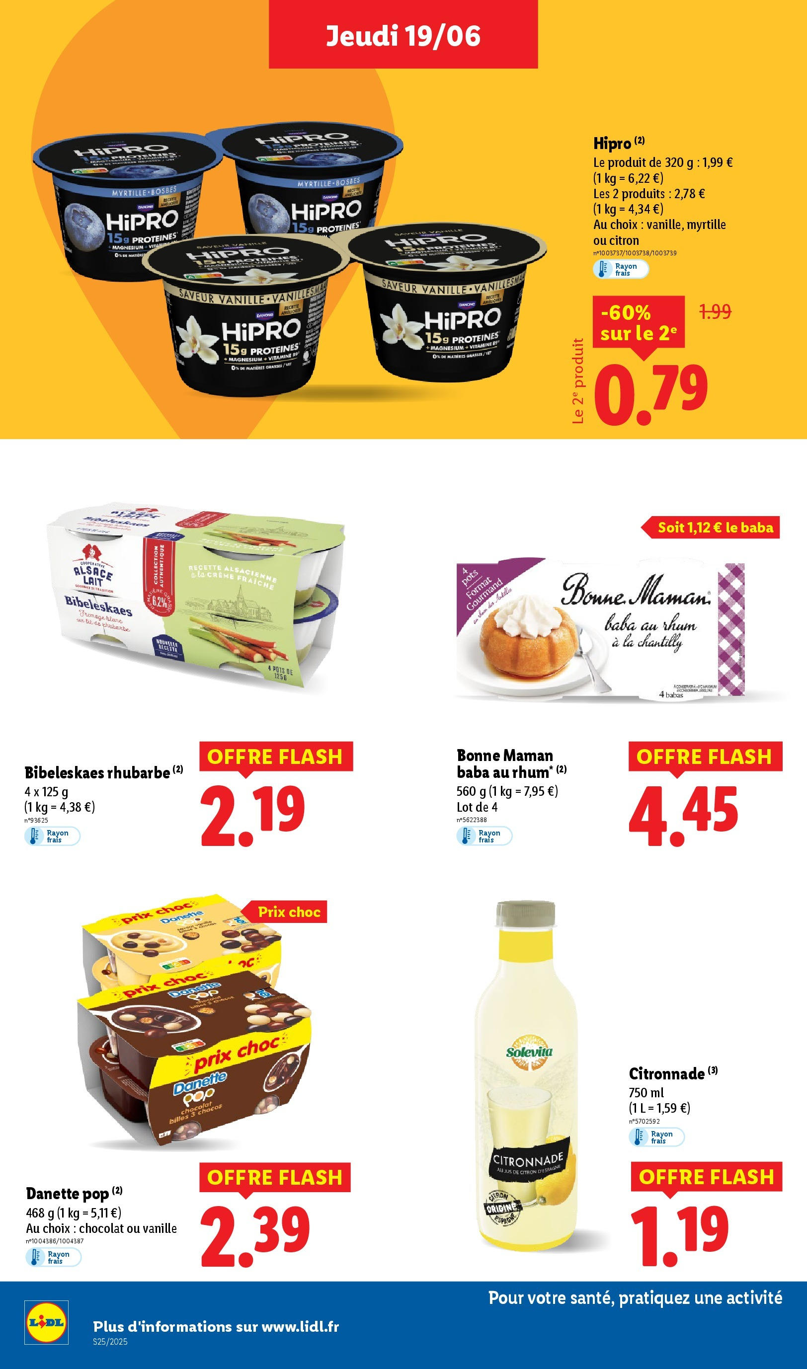 Catalogue LIDL du 18/06/2025 | Promo prospectus en ligne | Page: 18 | Produits: Hipro Danone, Sel, Fromage blanc, Jus Catalogue LIDL du 18/06/2025 | Promo prospectus en ligne | Page: 18 | Produits: Hipro Danone, Sel, Fromage blanc, Jus