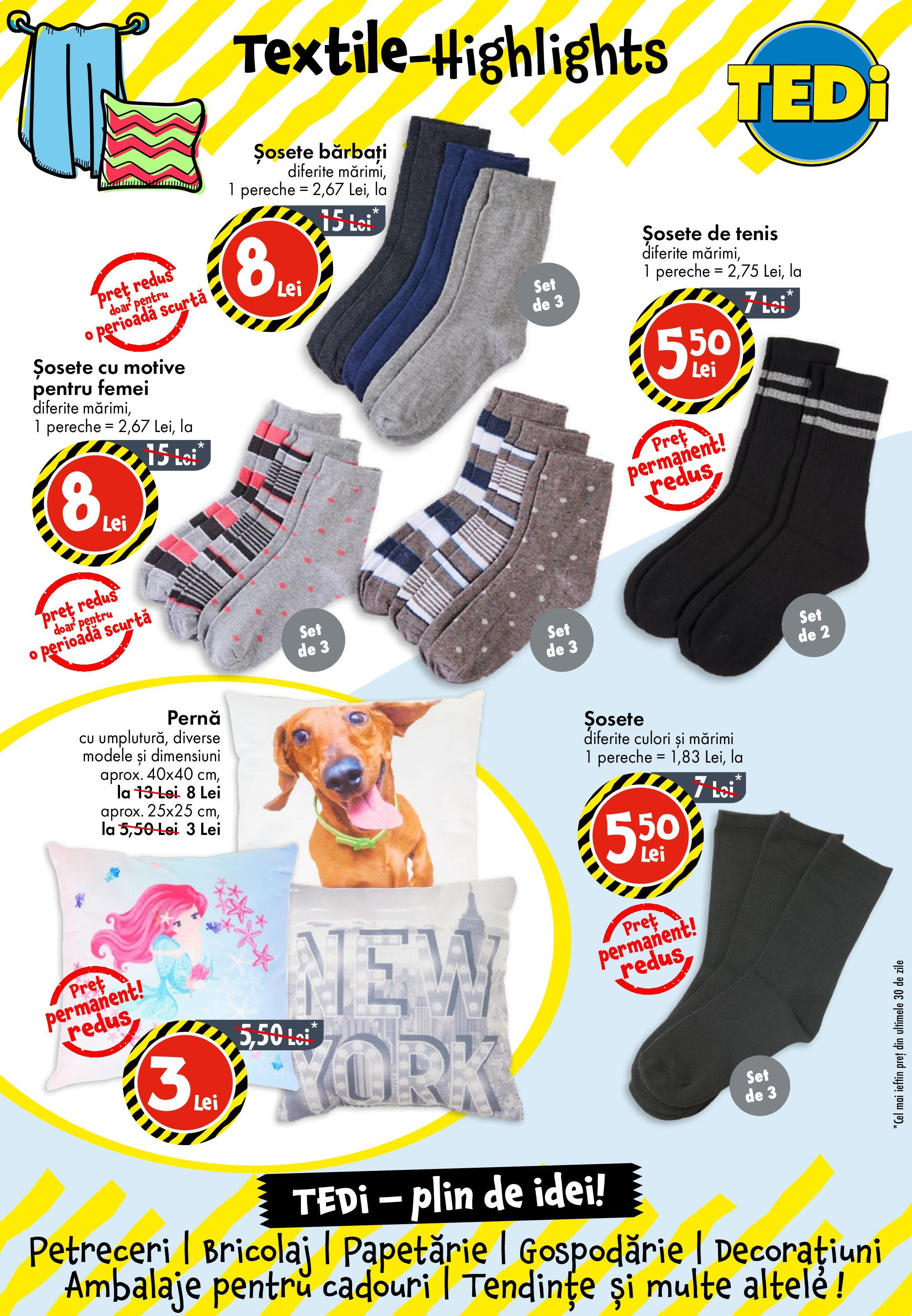 TEDi - Catalog TEDi până în data de 21.06.2025 - Oferta 14.06.2025 - 21.06.2025 | Pagină: 13 | Produse: Pernă, Șosete